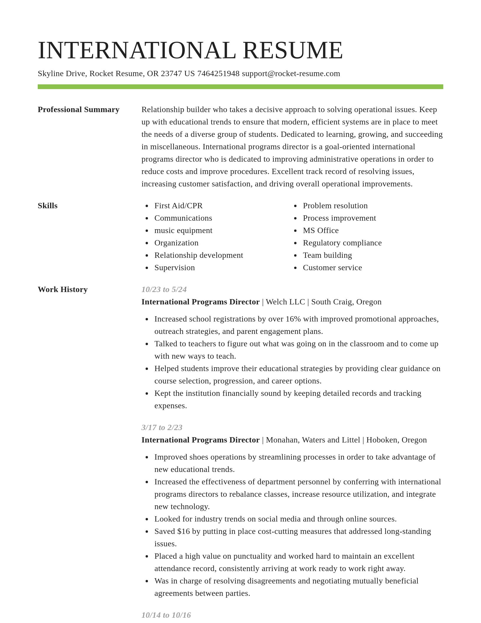 Smart resume template