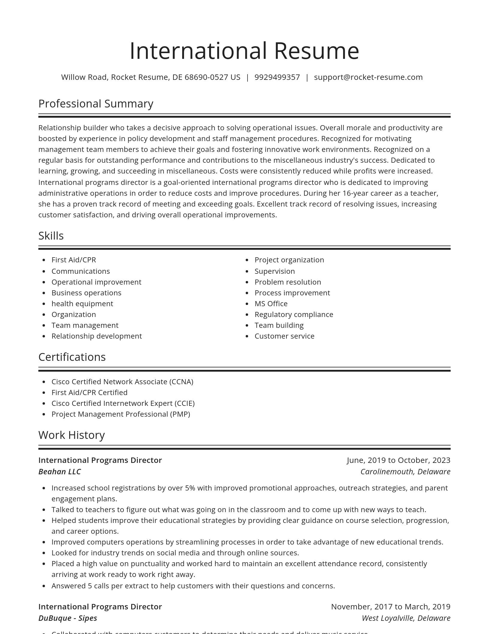 Spotlight resume template