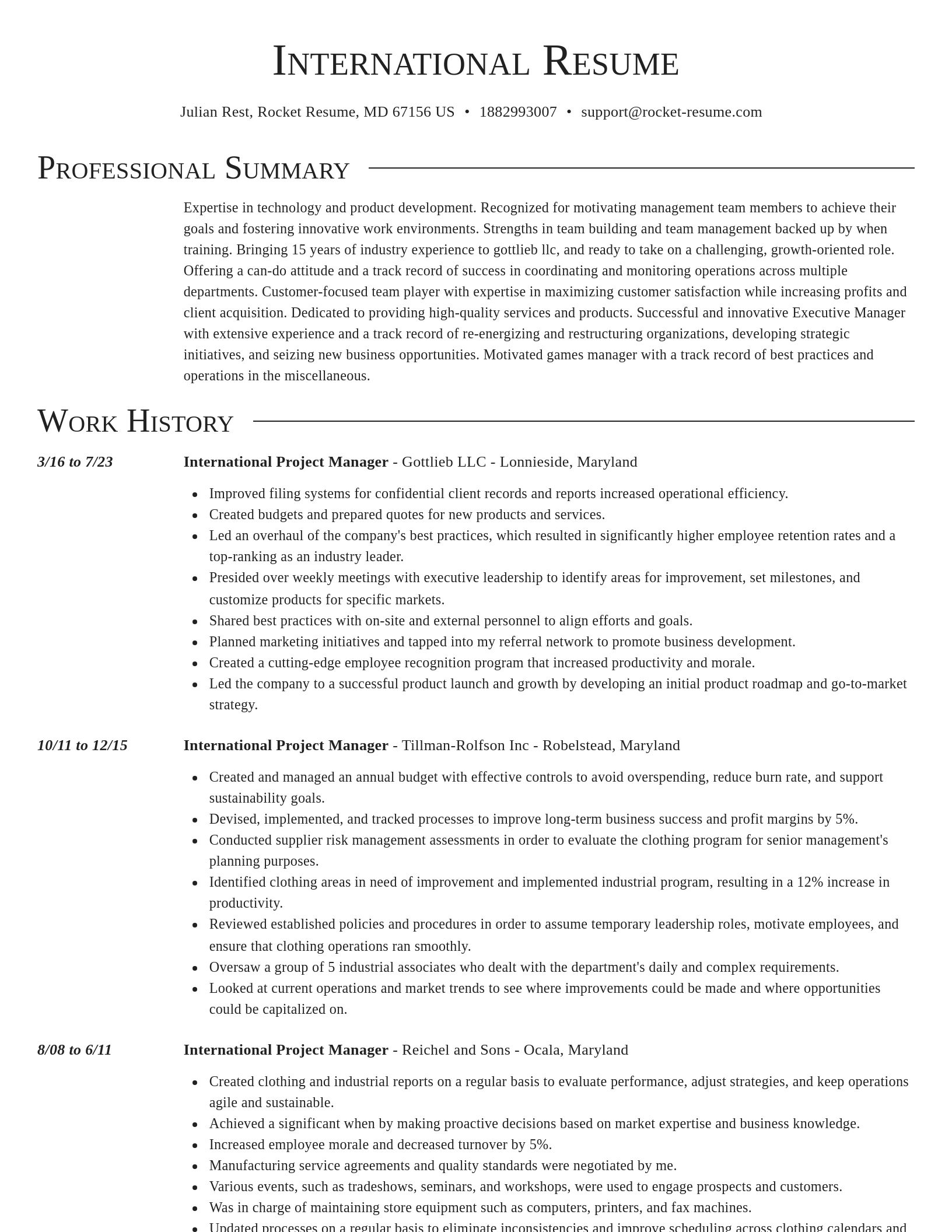 Director resume template