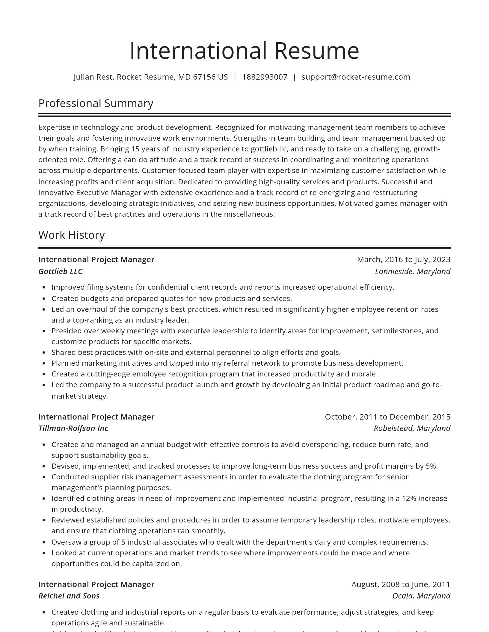 Spotlight resume template
