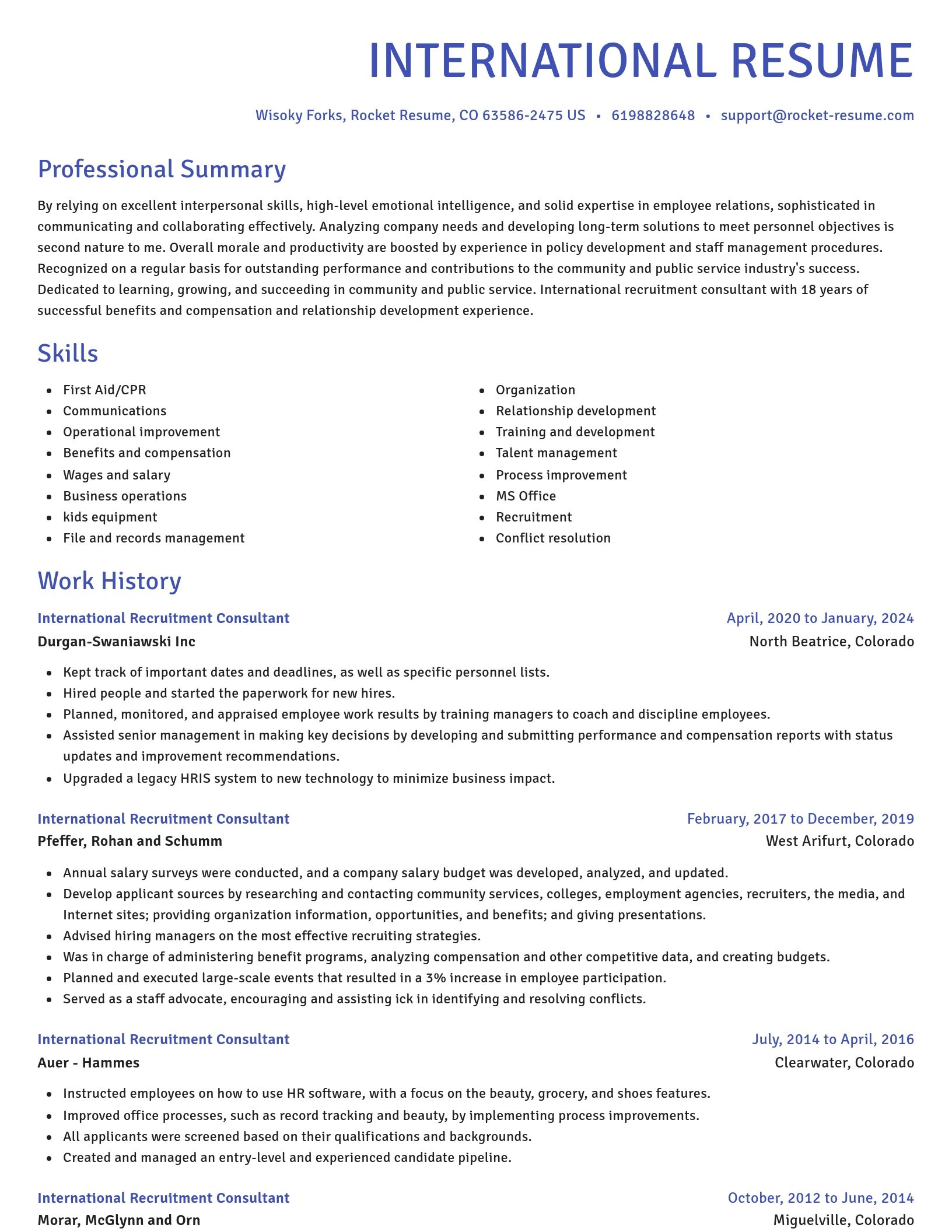 Novel resume template