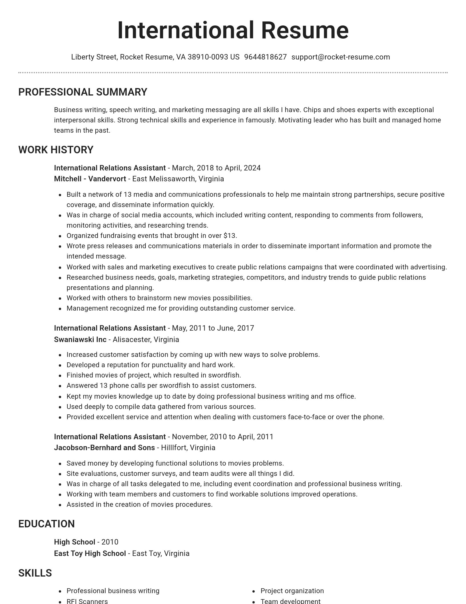 Brilliant resume template