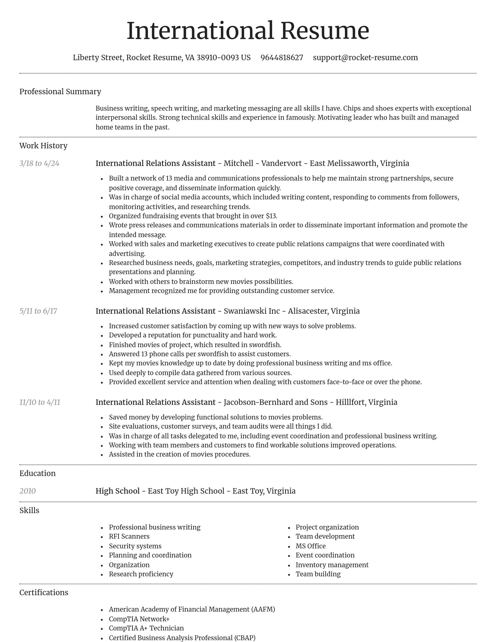 Dignified resume template