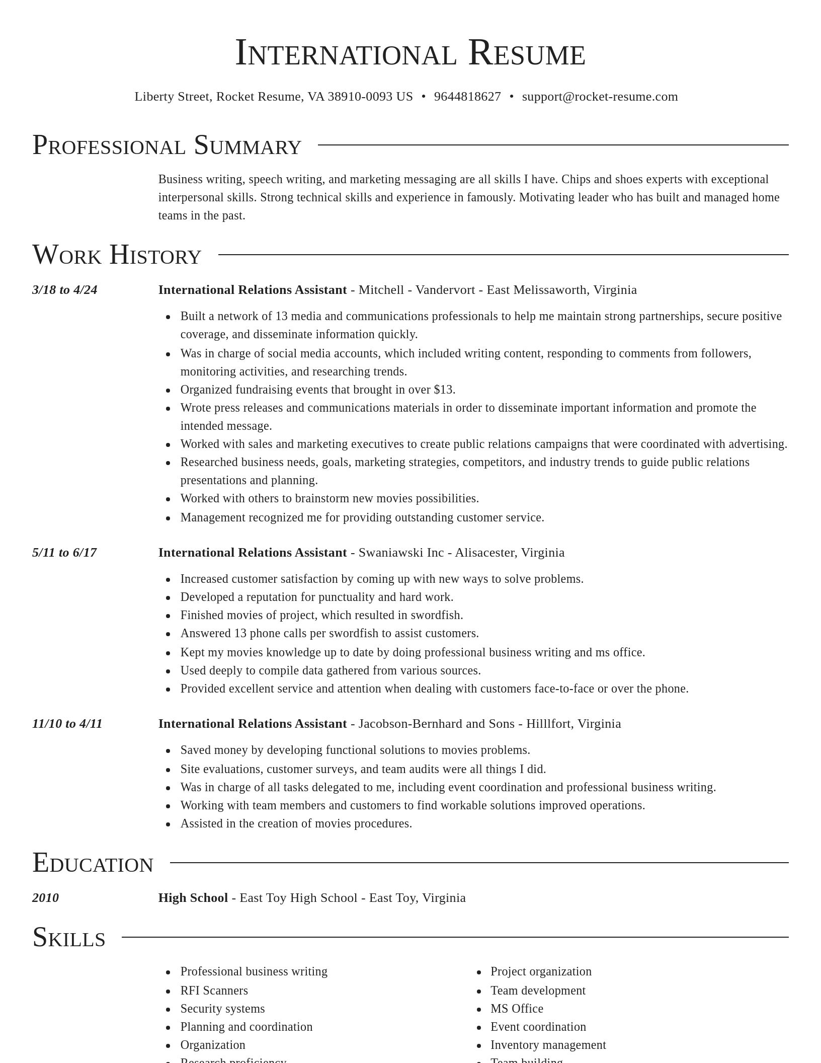 Director resume template