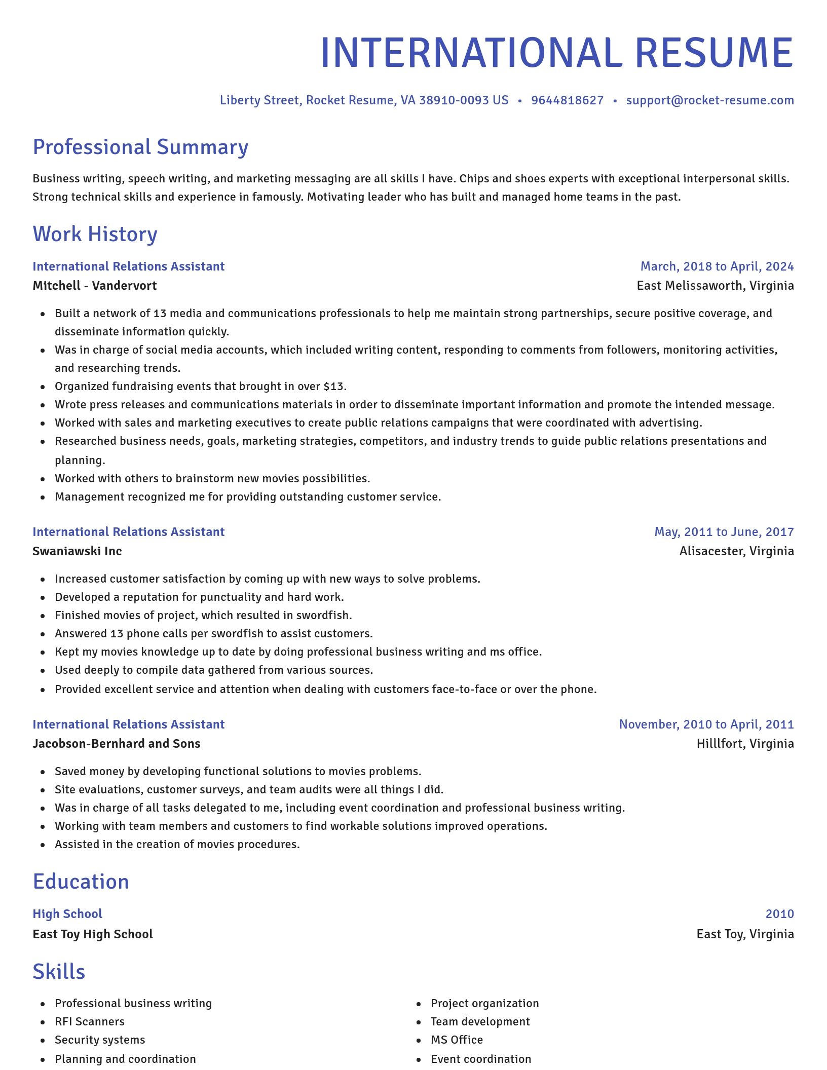 Novel resume template