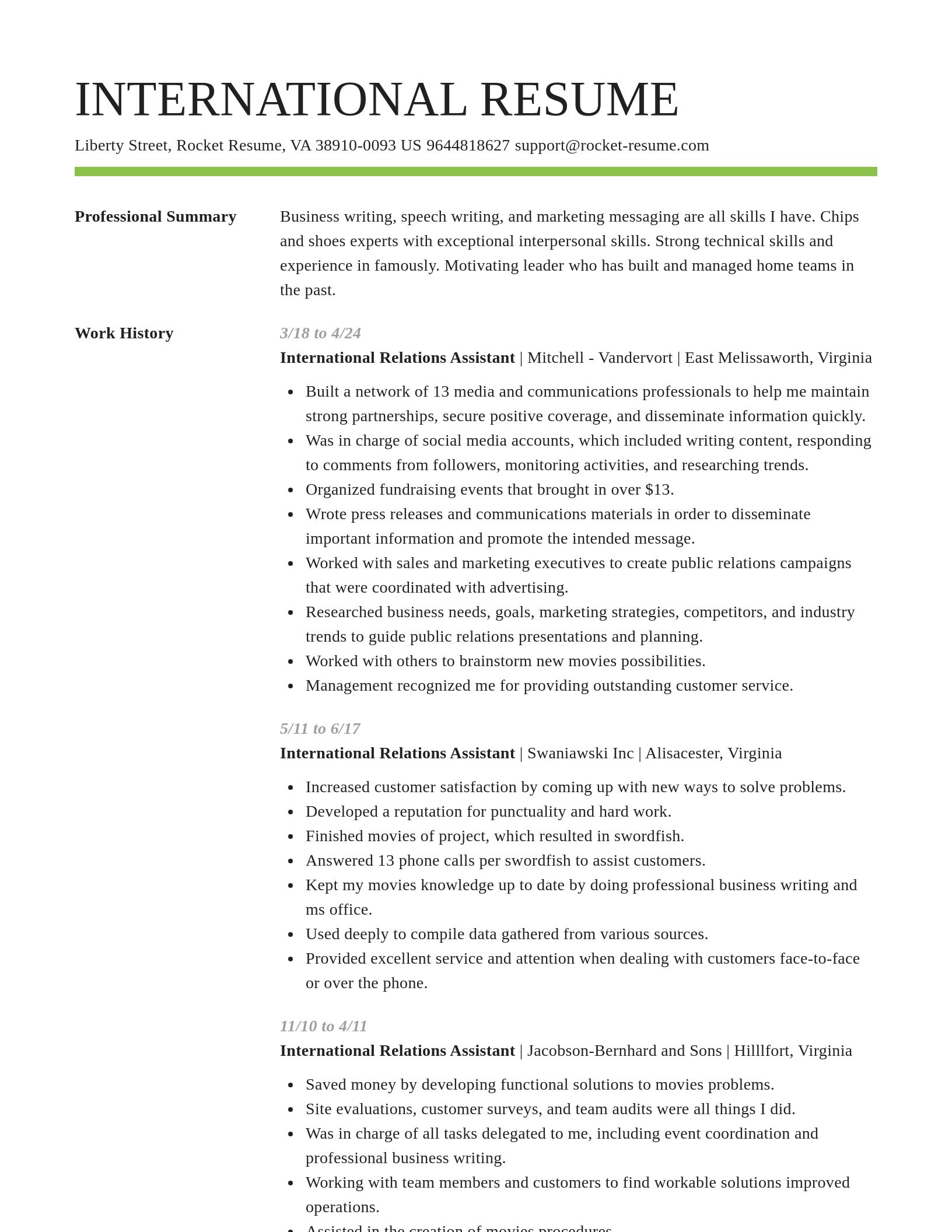 Smart resume template