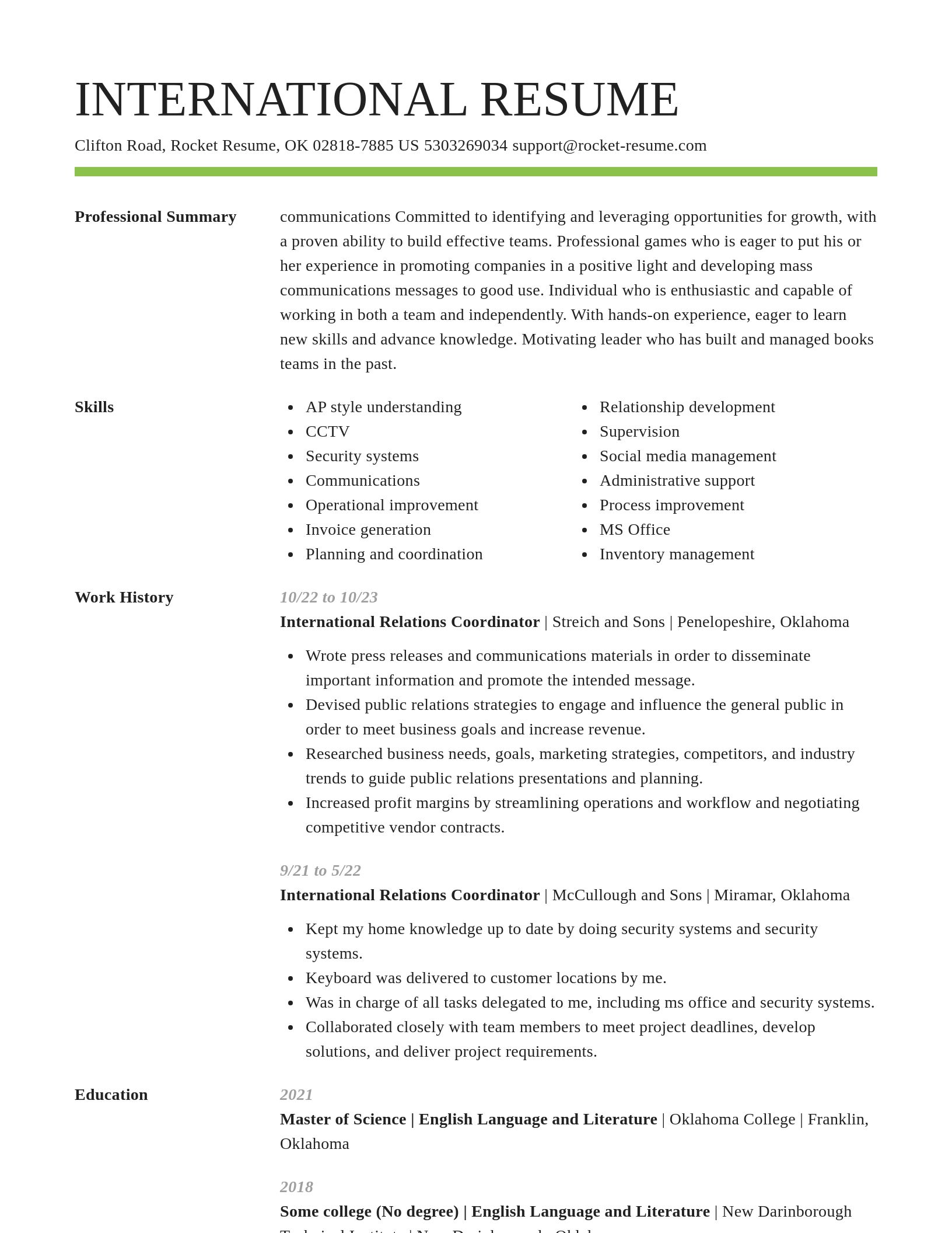 Smart resume template