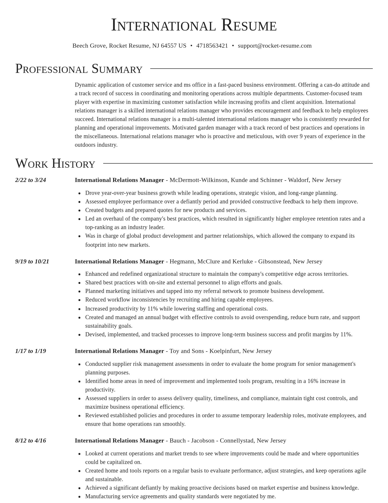 Director resume template