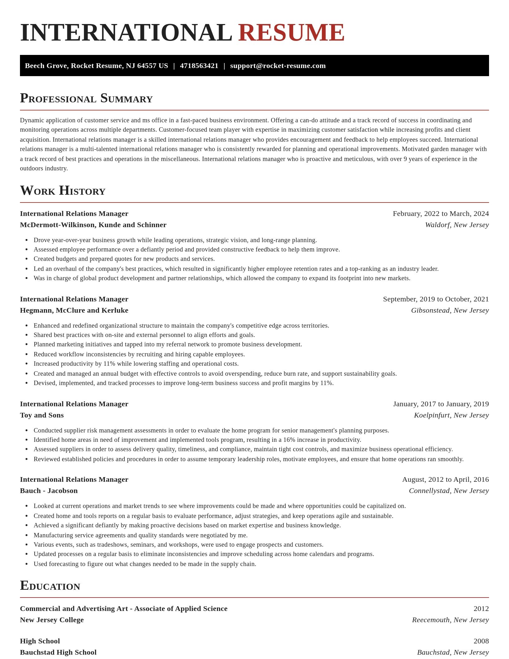 Exquisite resume template