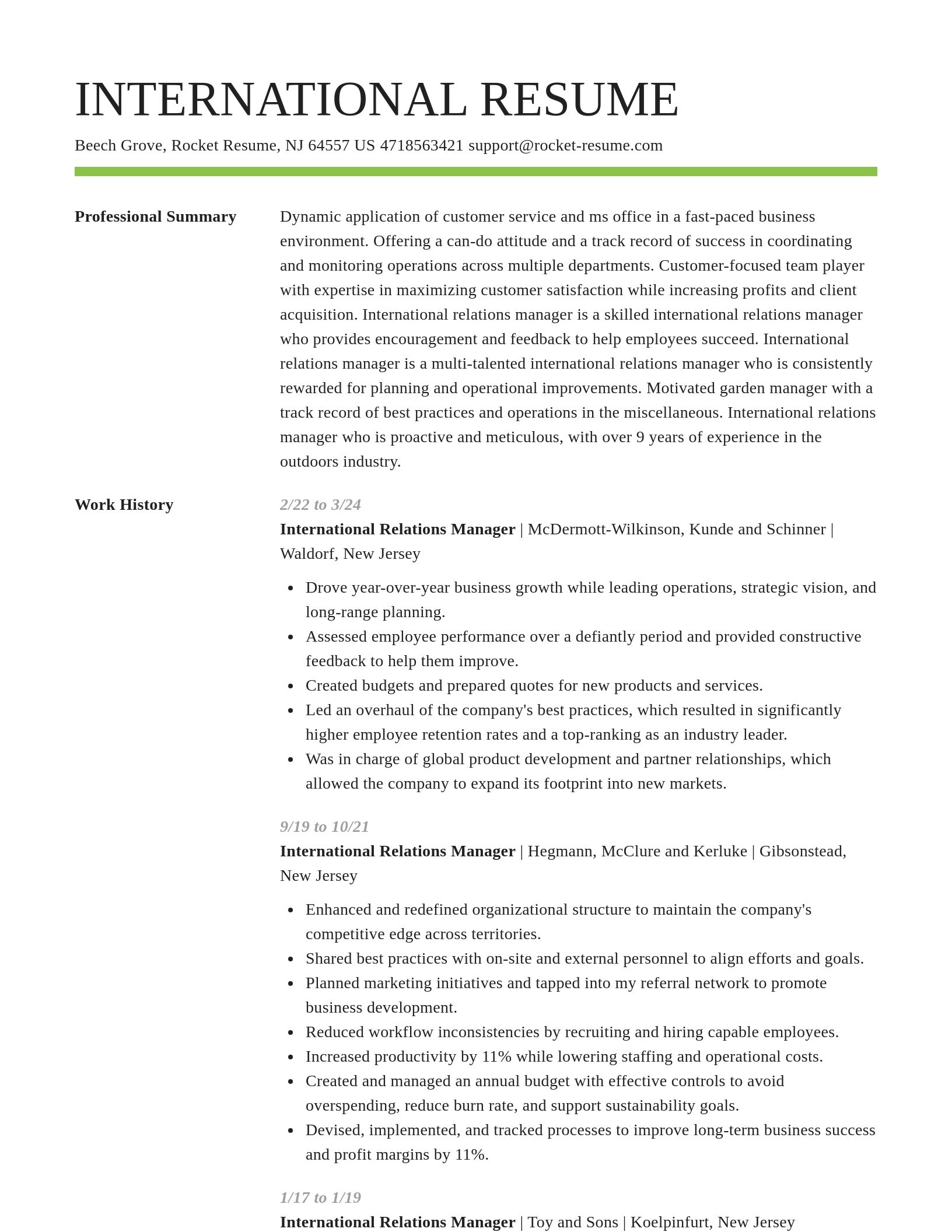 Smart resume template