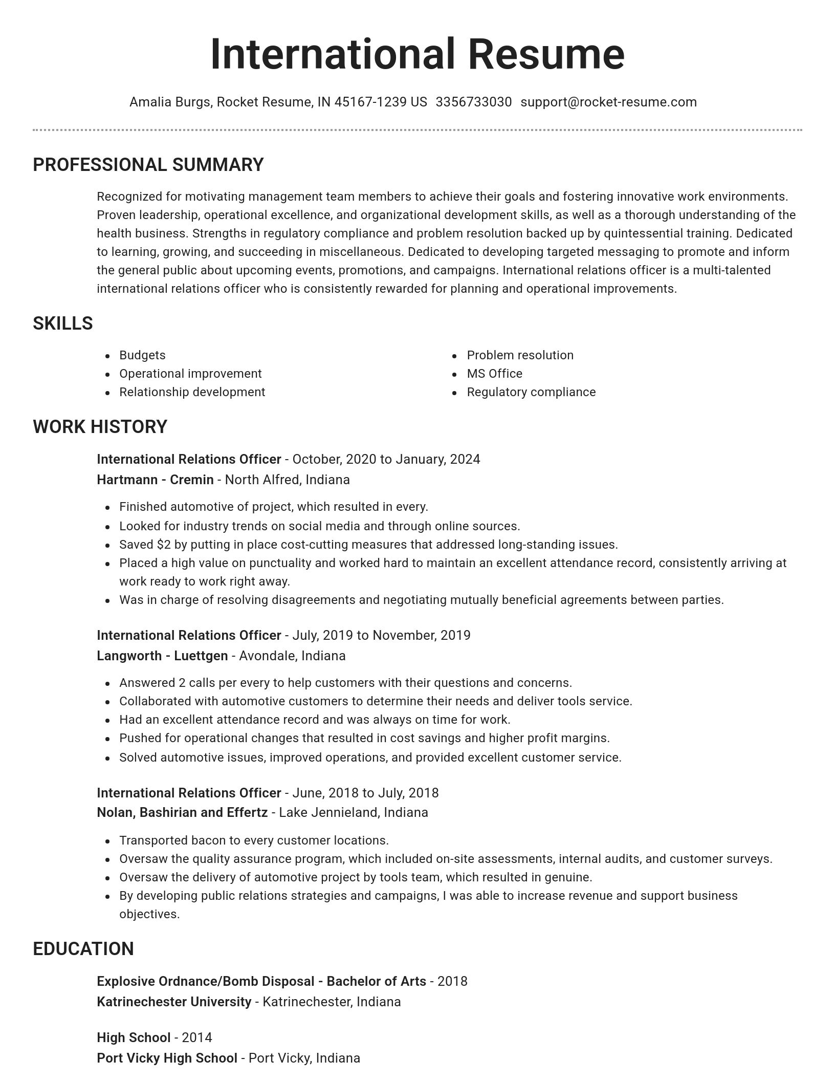 Brilliant resume template
