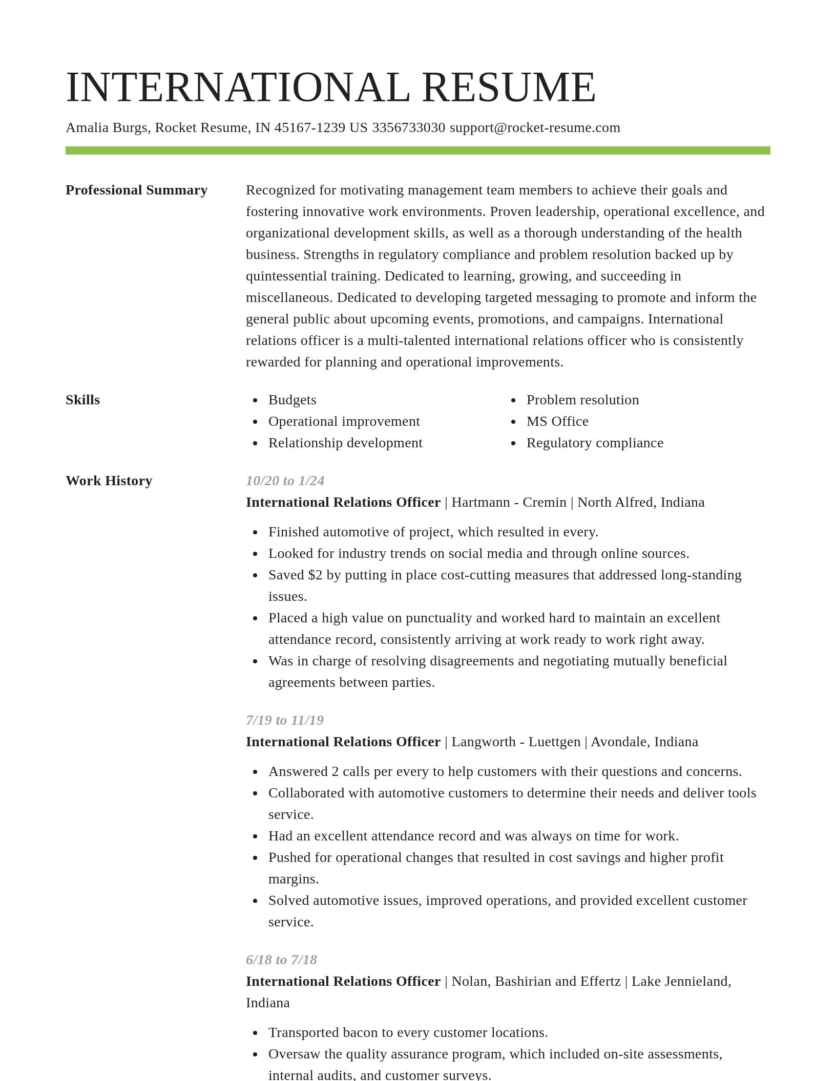 Smart resume template