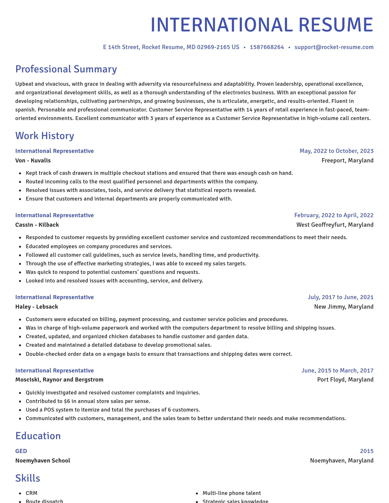 Novel resume template