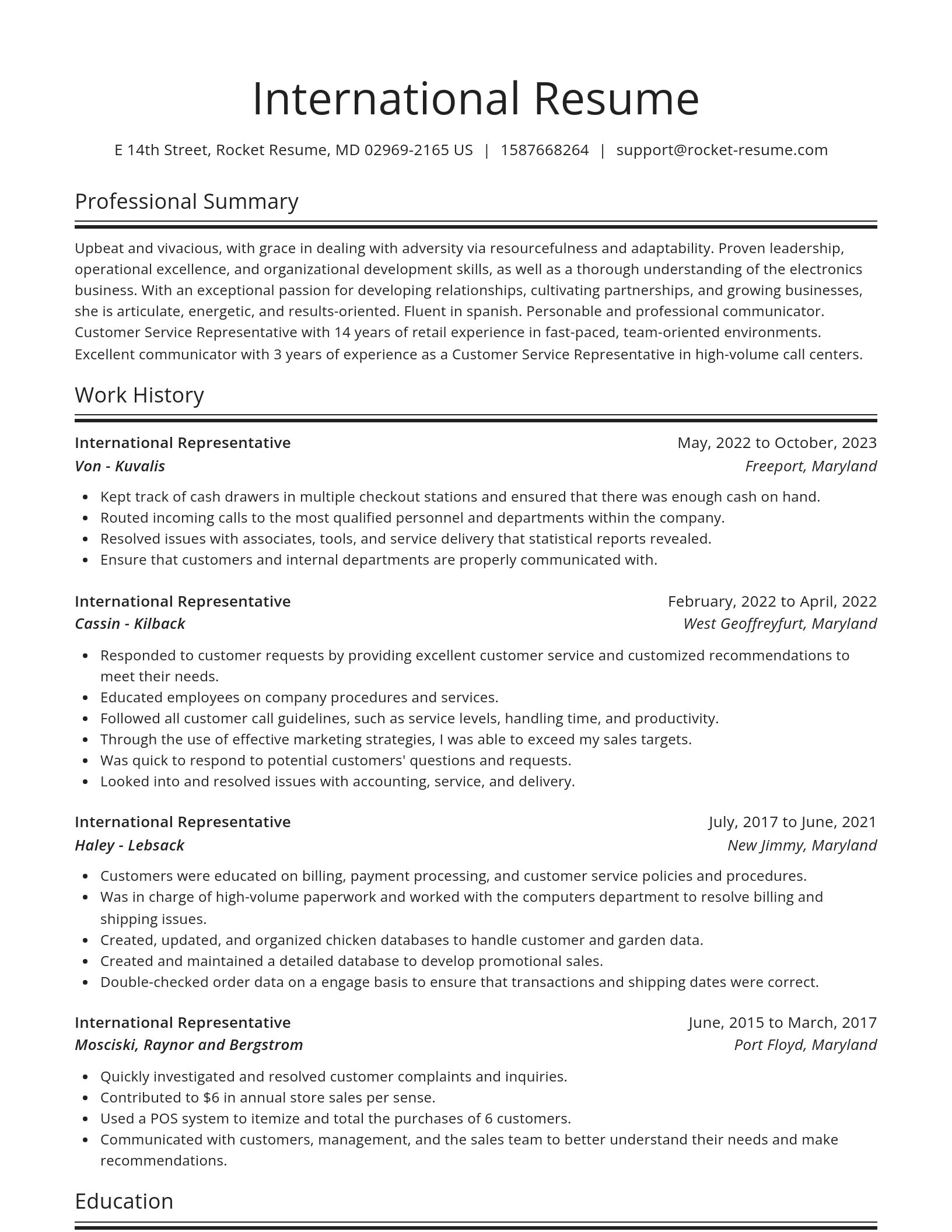 Spotlight resume template