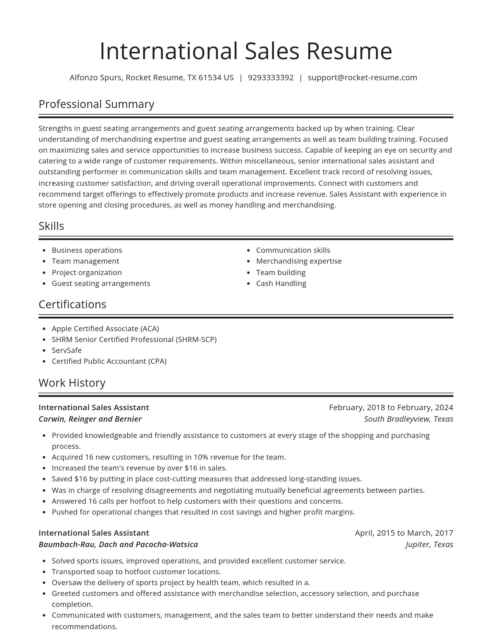 Spotlight resume template
