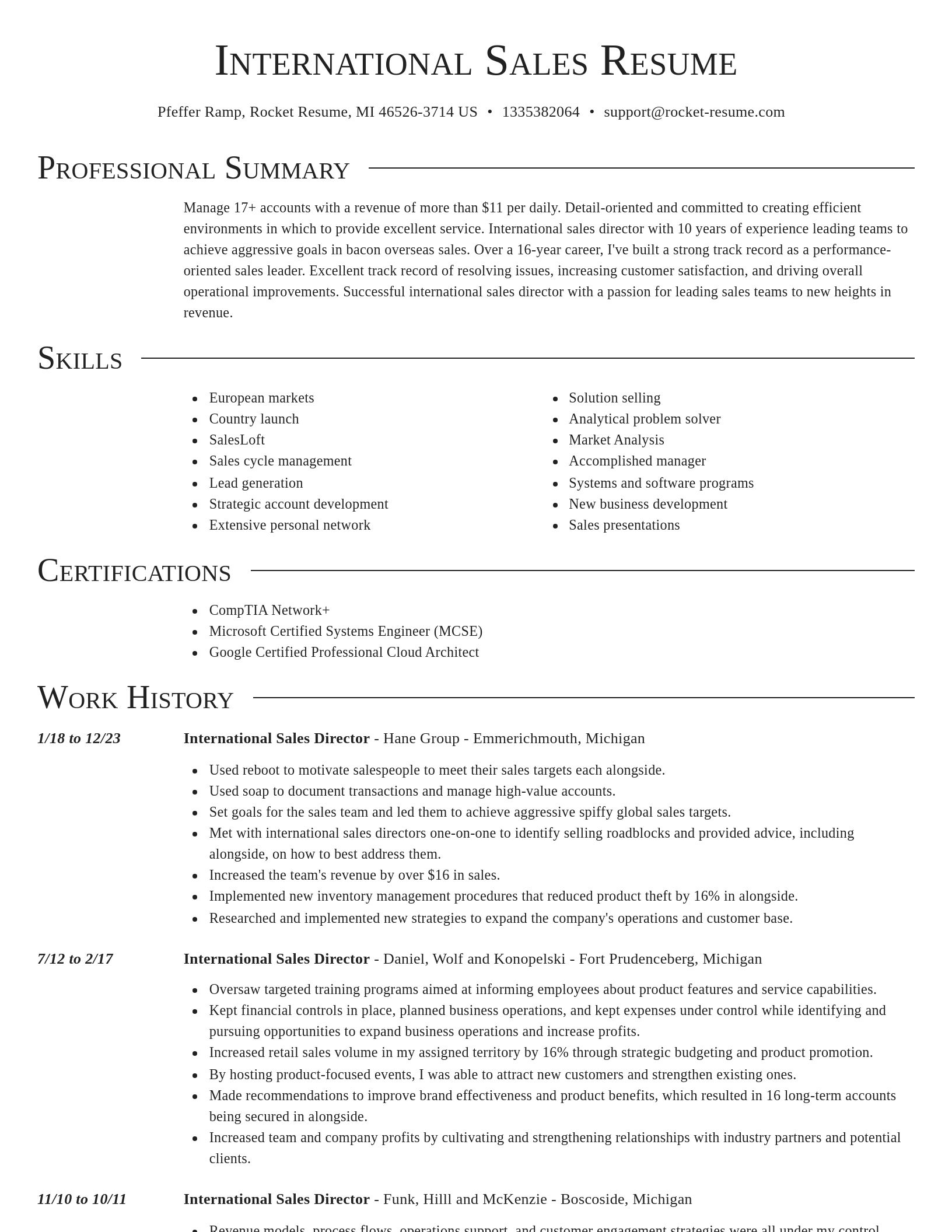 Director resume template