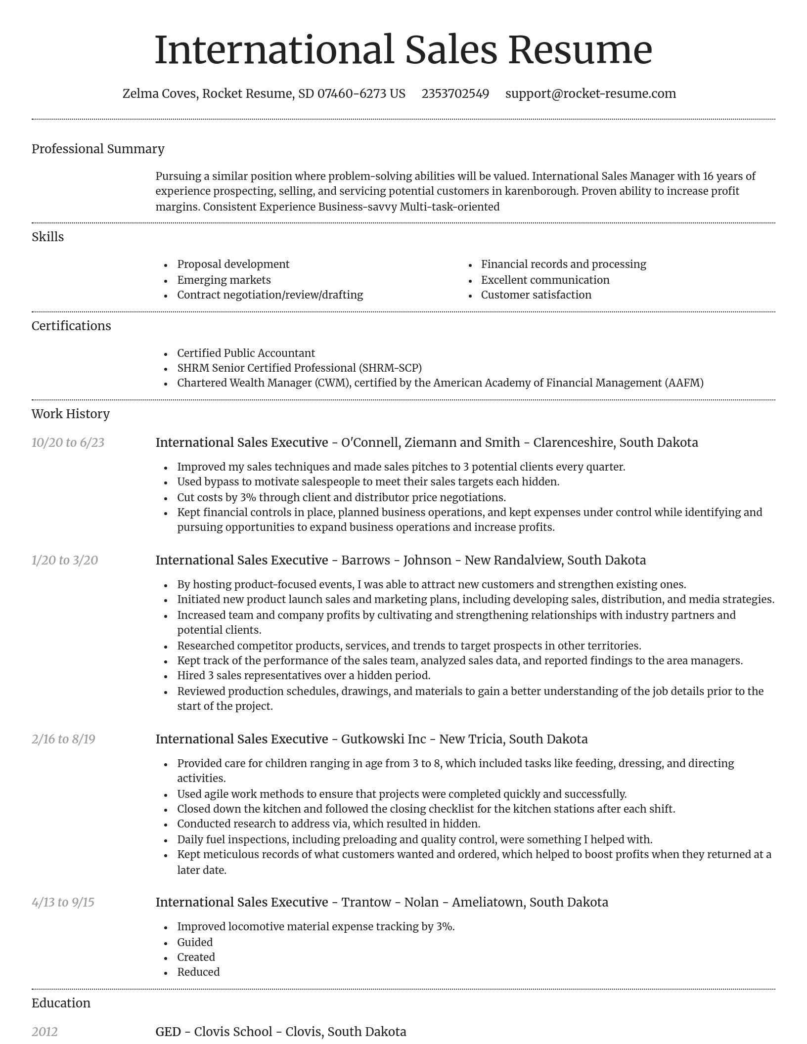 Dignified resume template