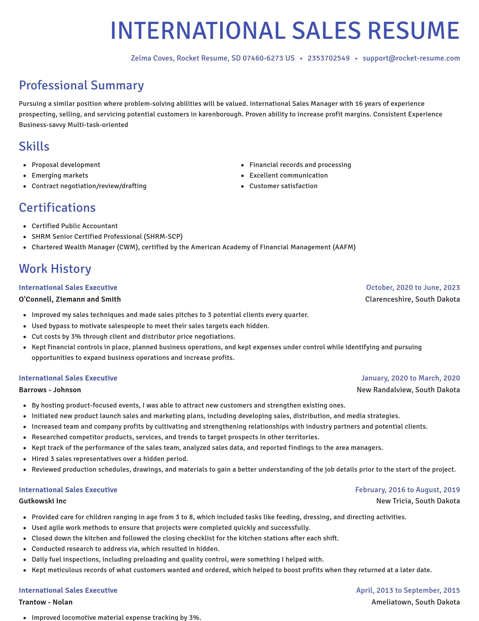 Novel resume template