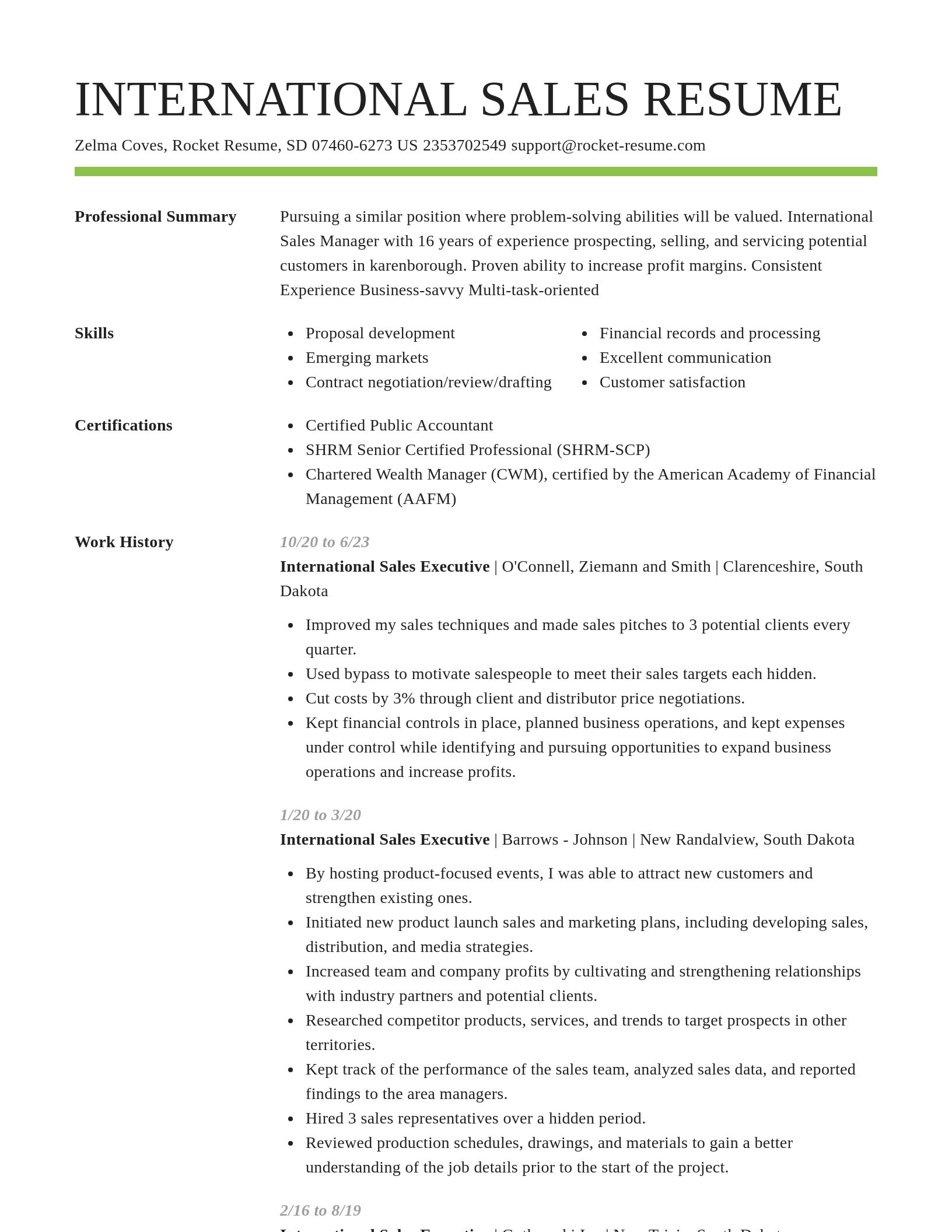 Smart resume template