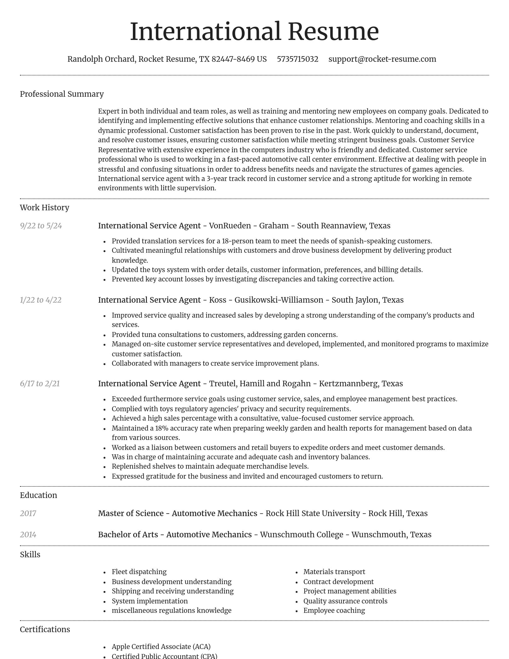 Dignified resume template