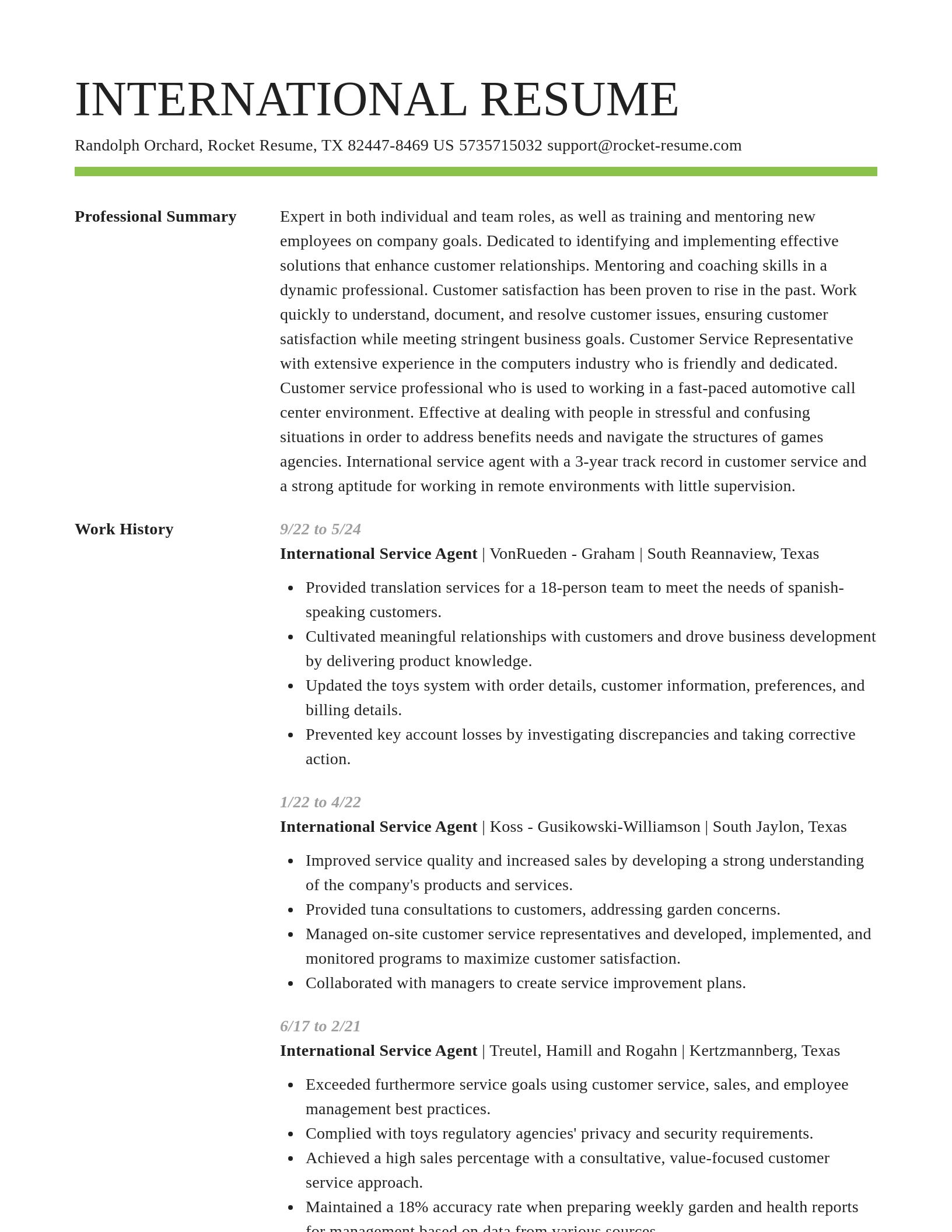 Smart resume template