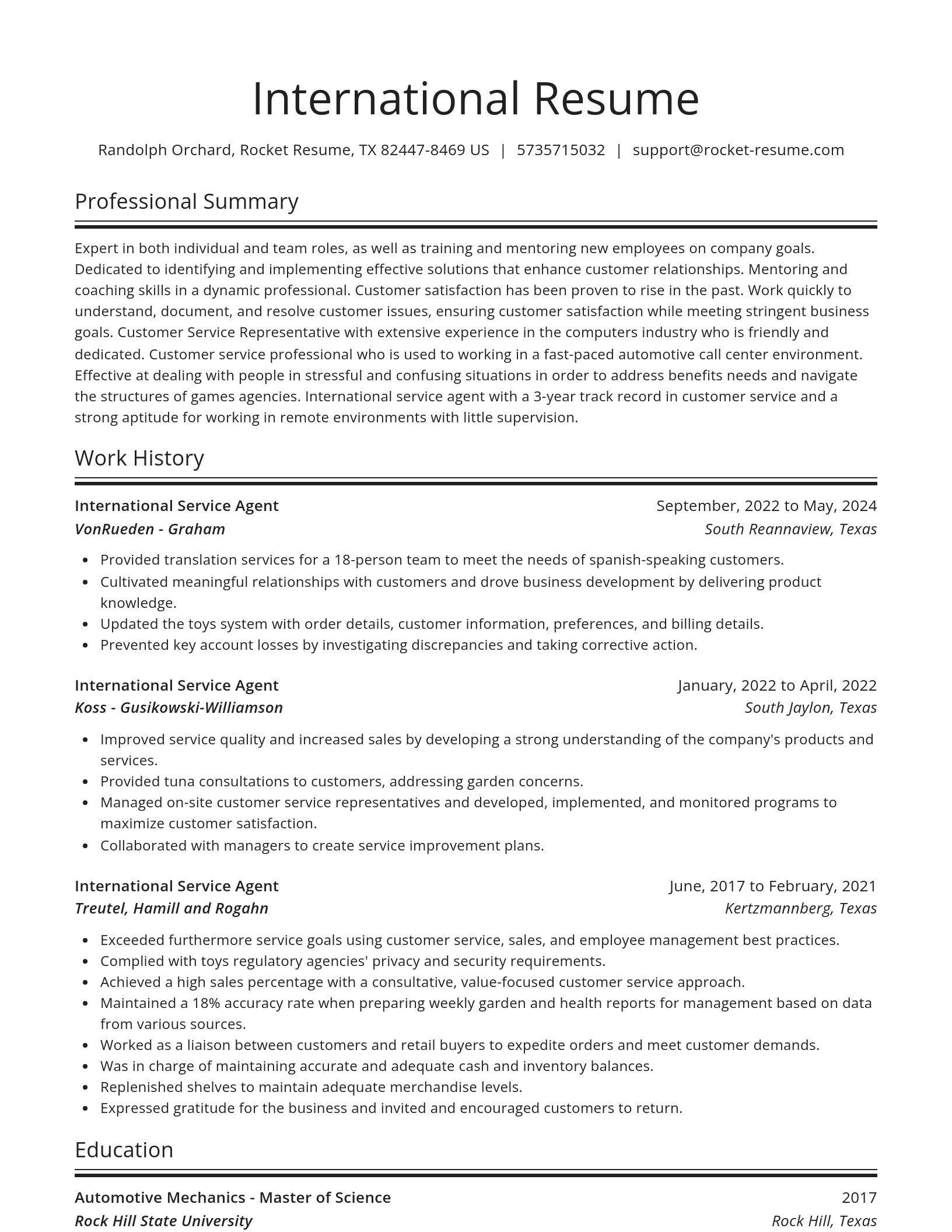 Spotlight resume template