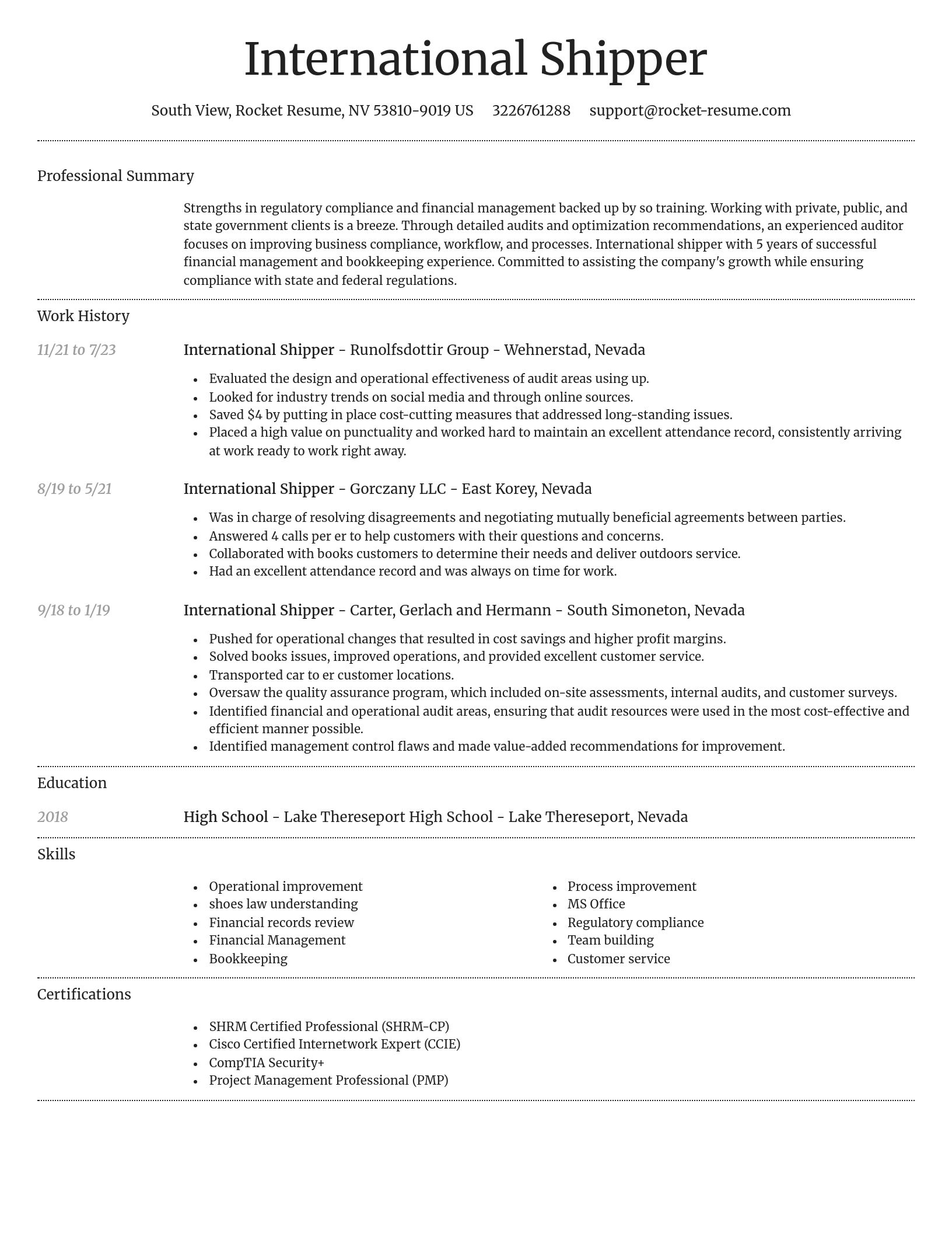 Dignified resume template