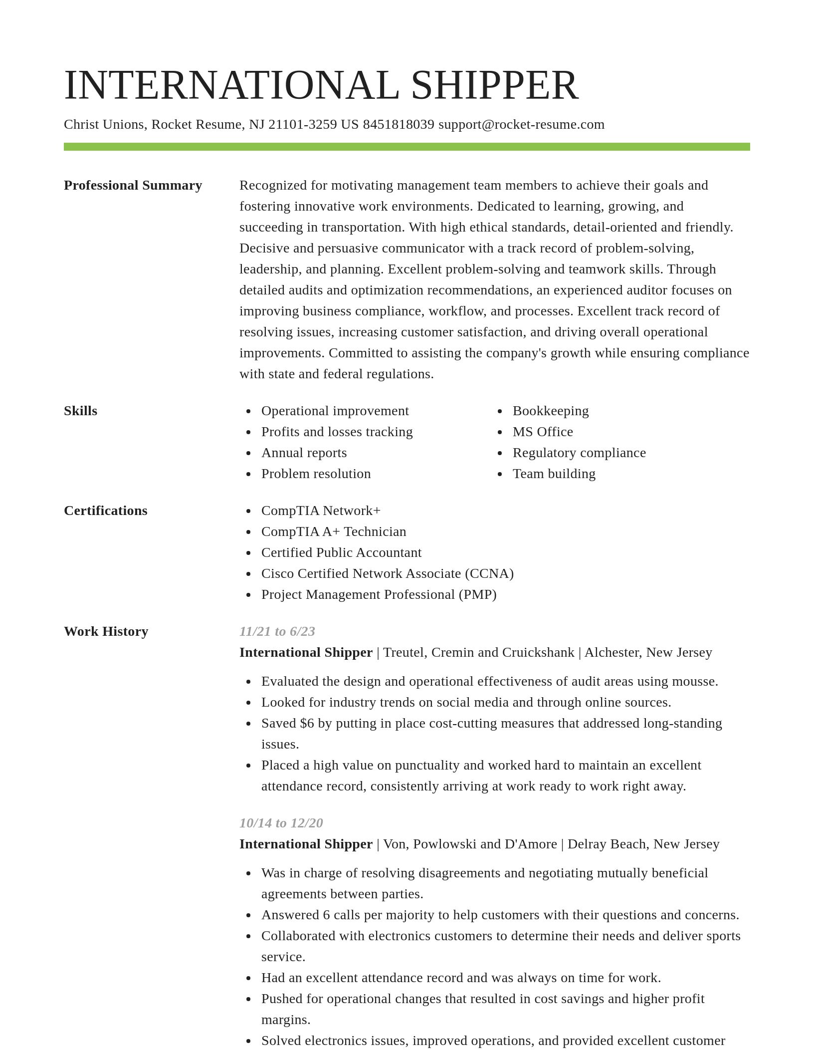 Smart resume template