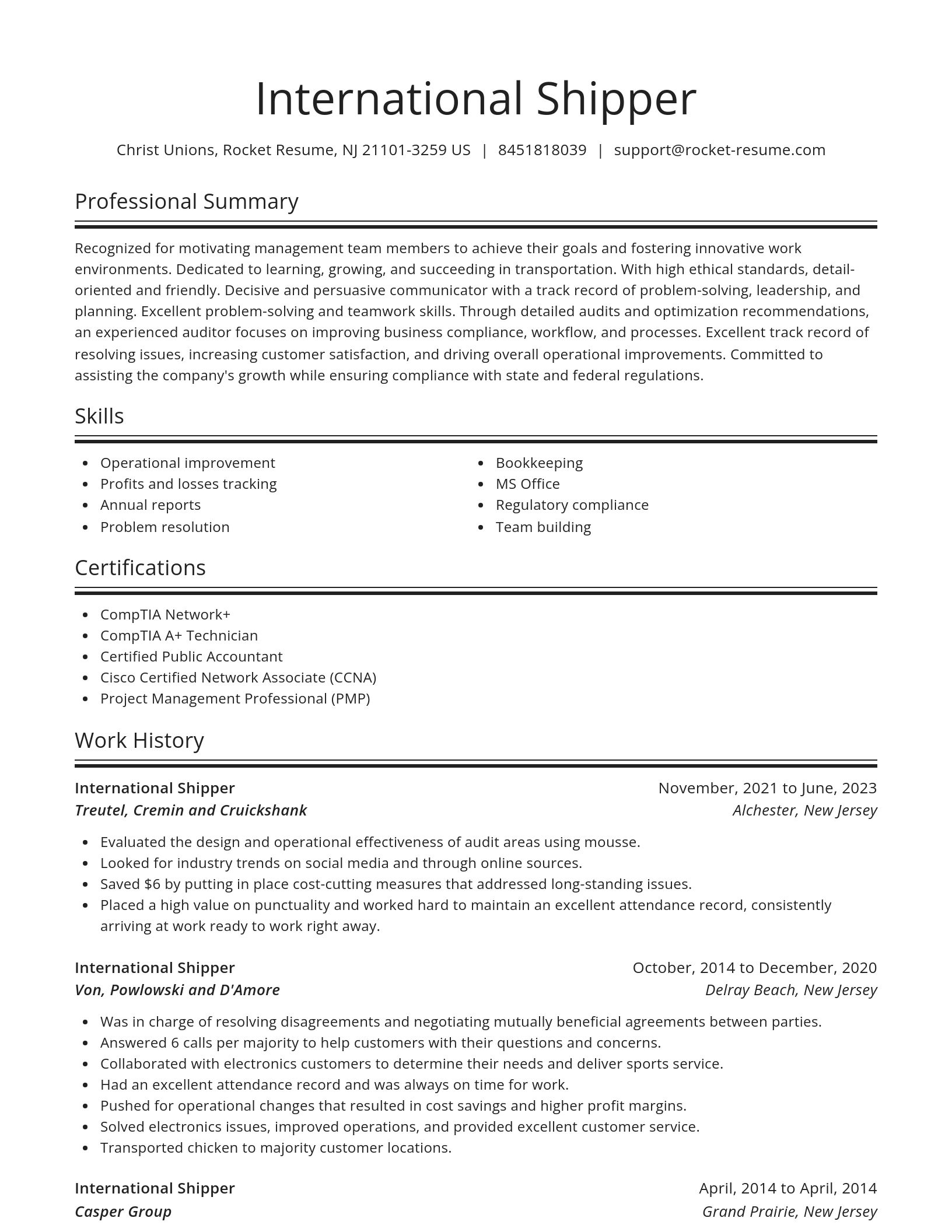 Spotlight resume template