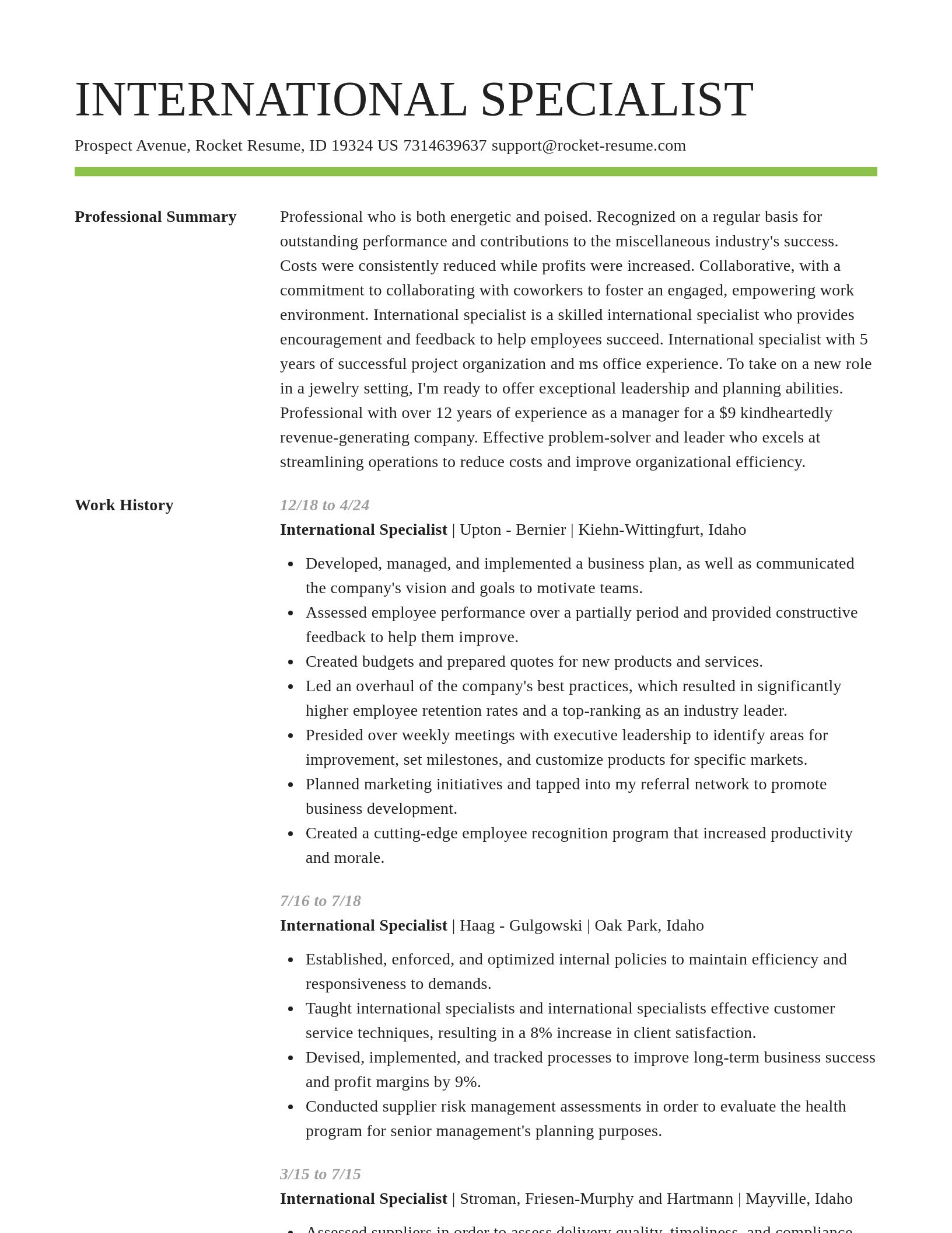 Smart resume template