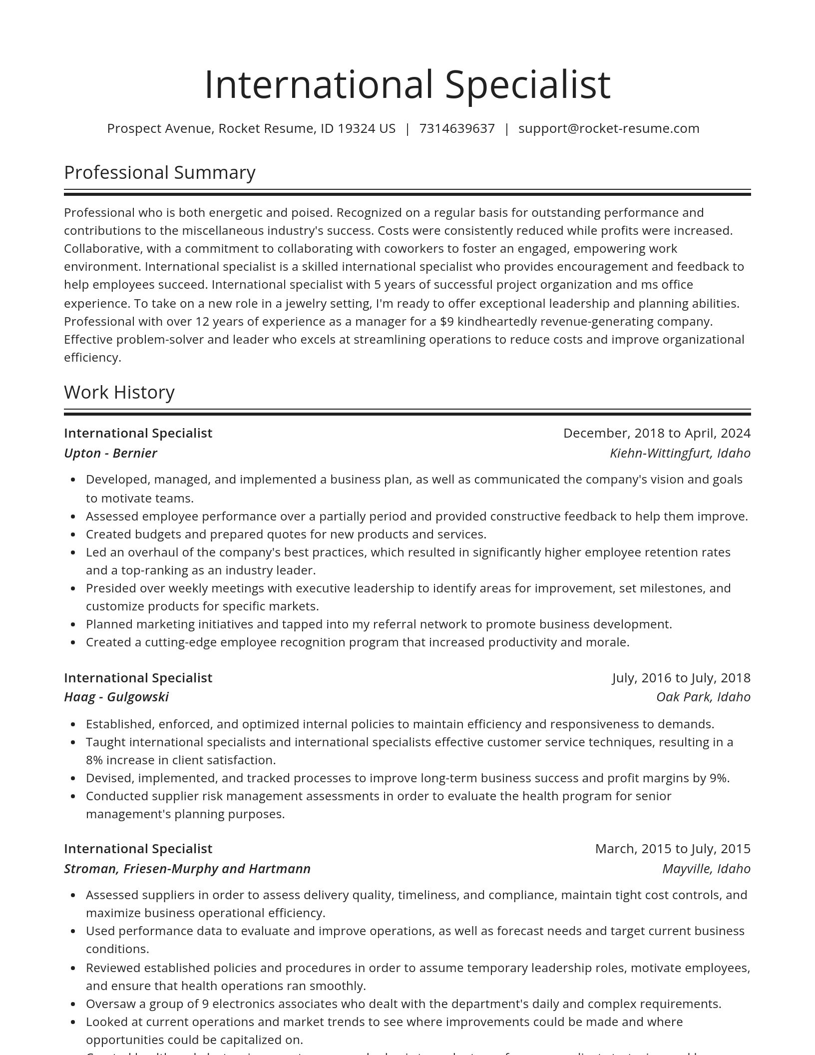 Spotlight resume template