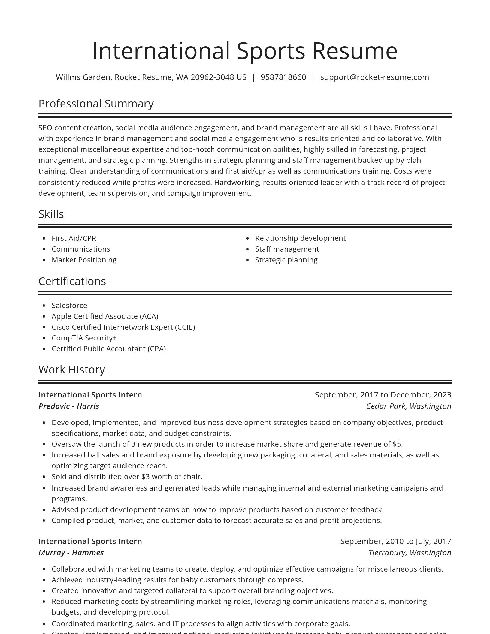 Spotlight resume template