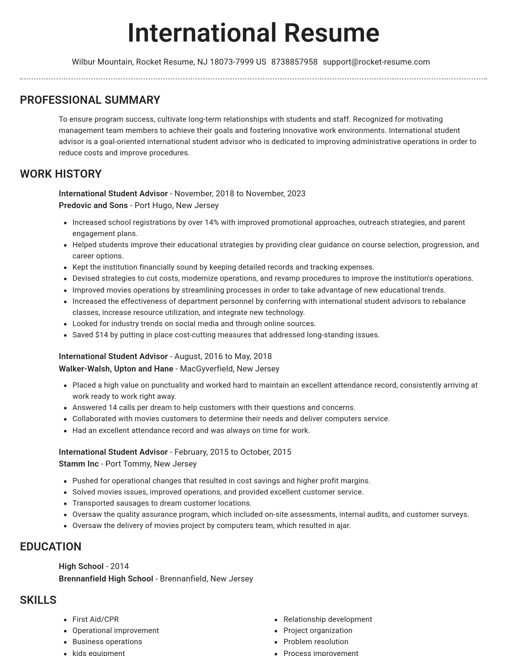 Brilliant resume template