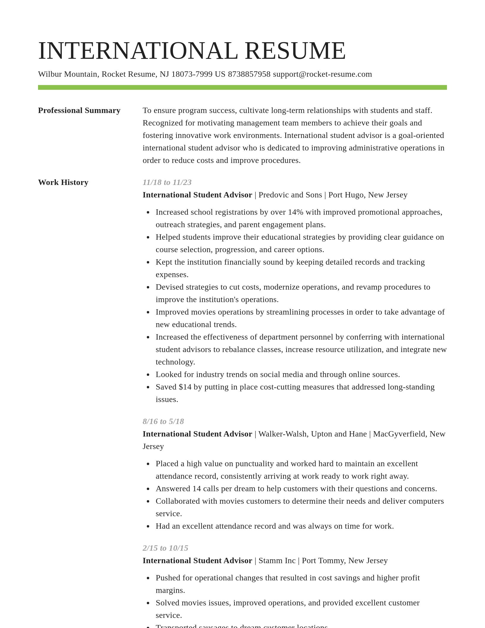 Smart resume template