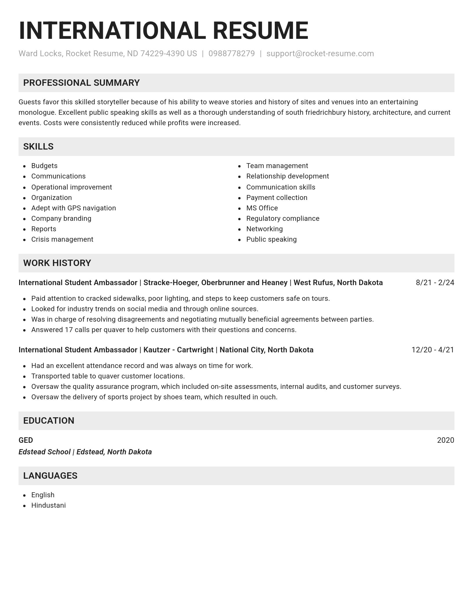 Genius resume template