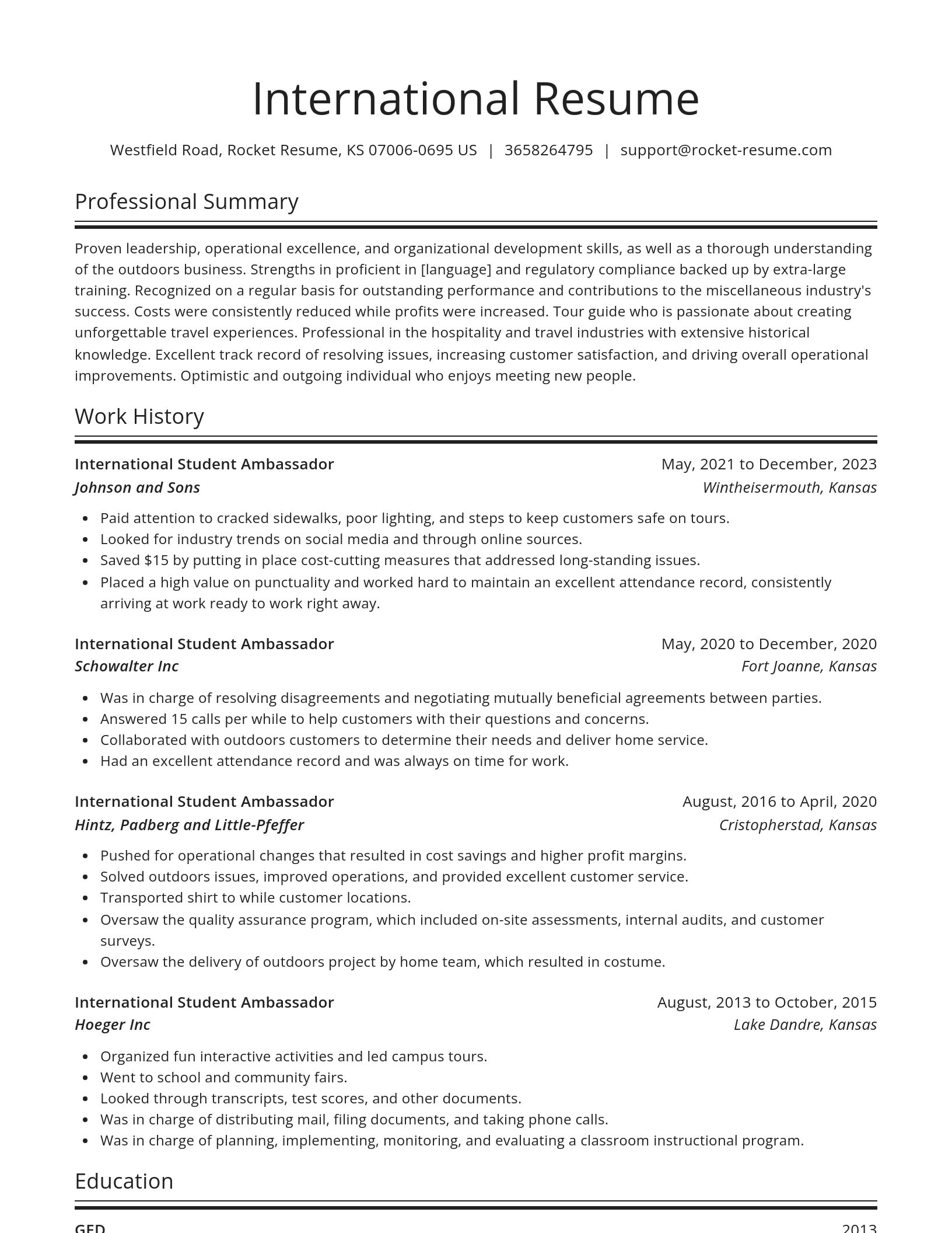 Spotlight resume template