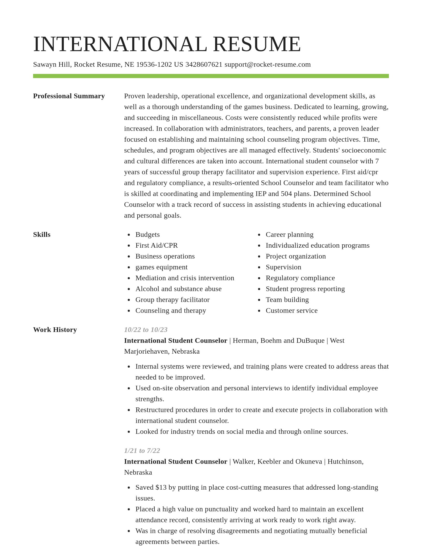 Smart resume template