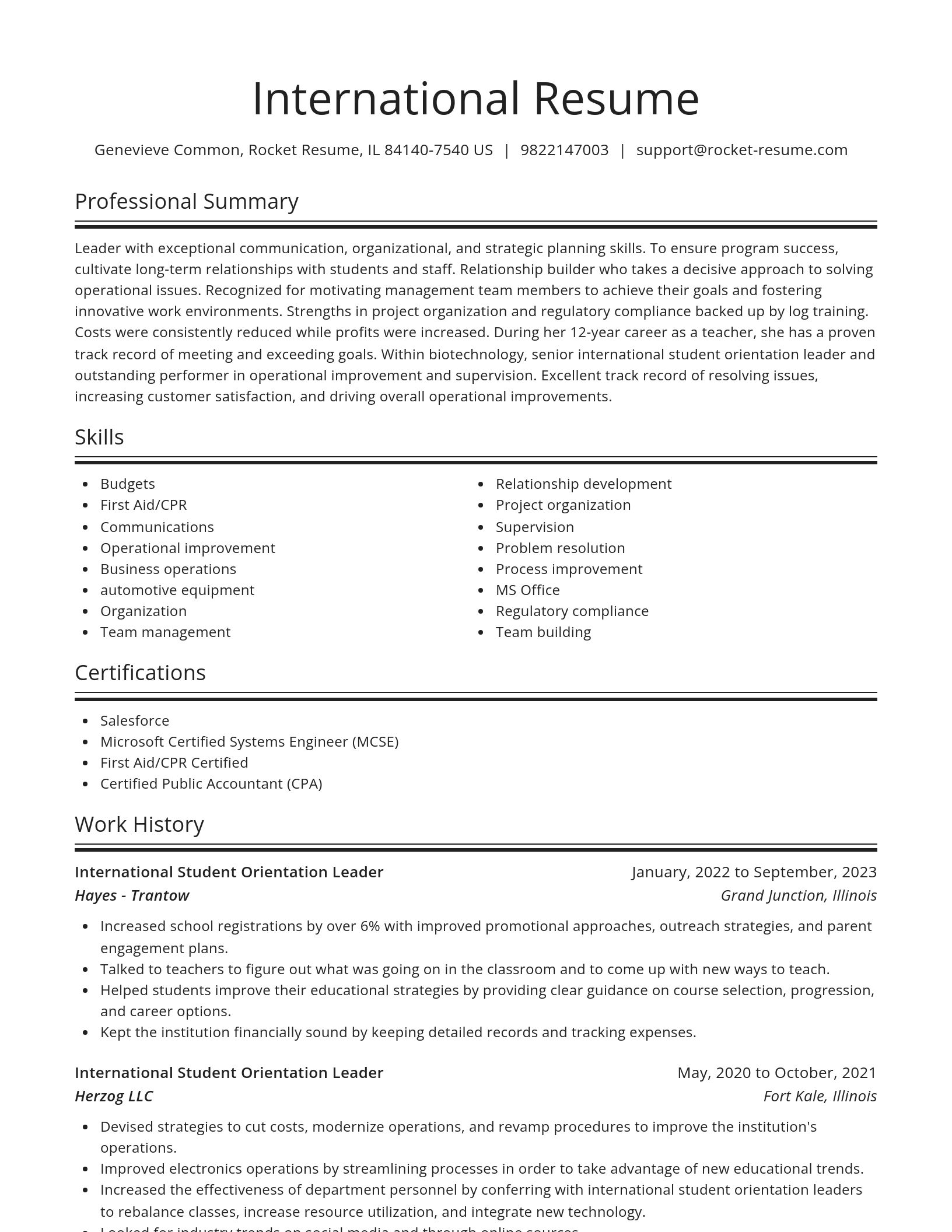 Spotlight resume template