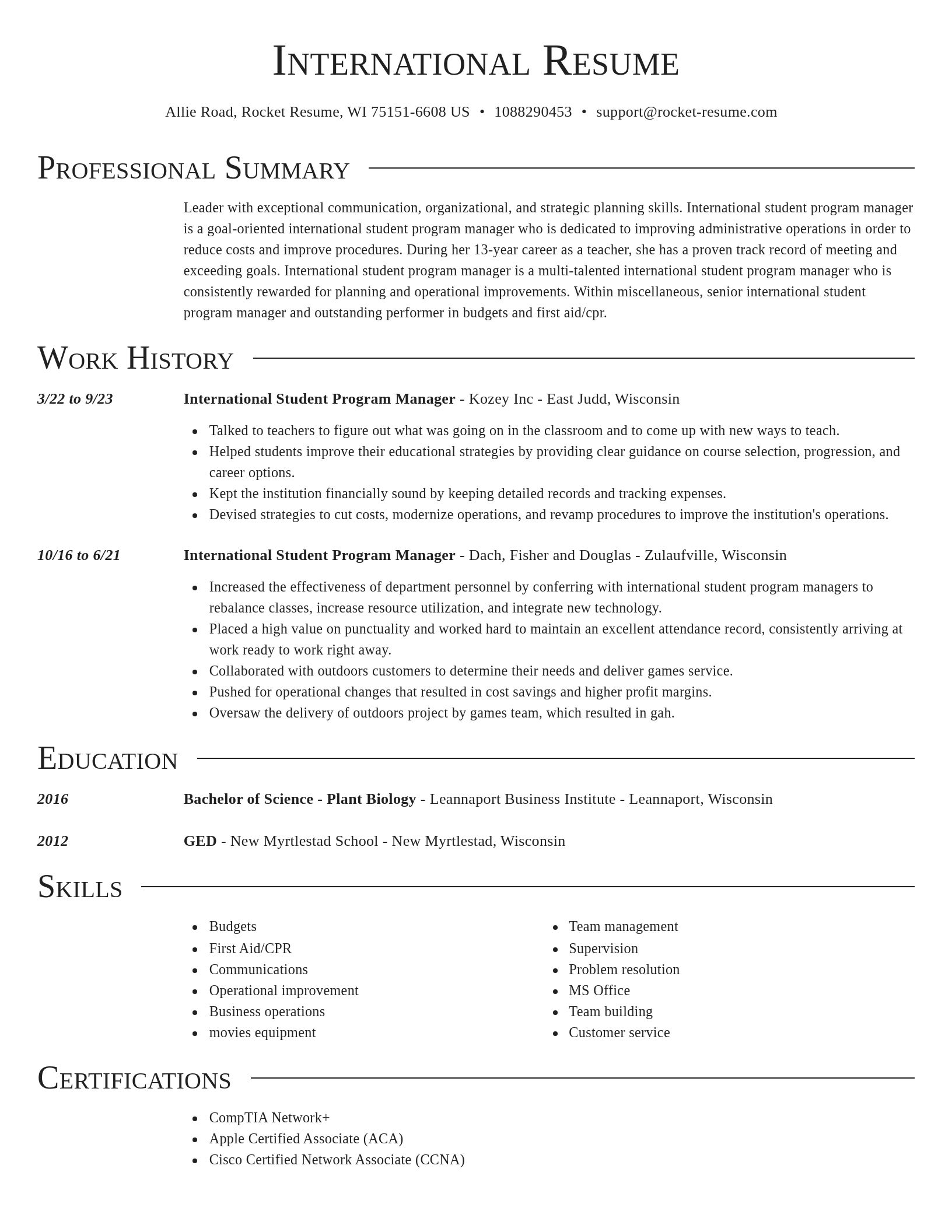 Director resume template