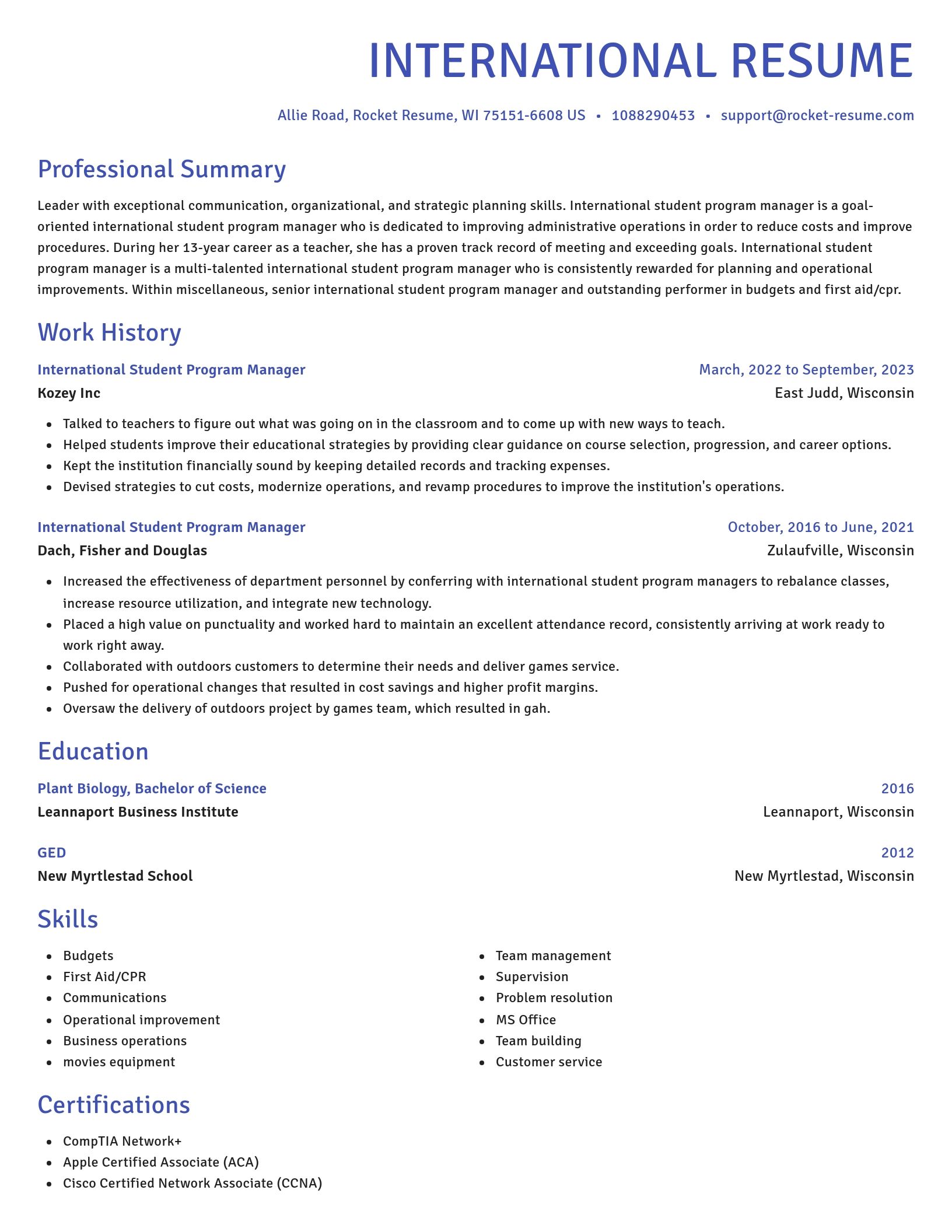 Novel resume template