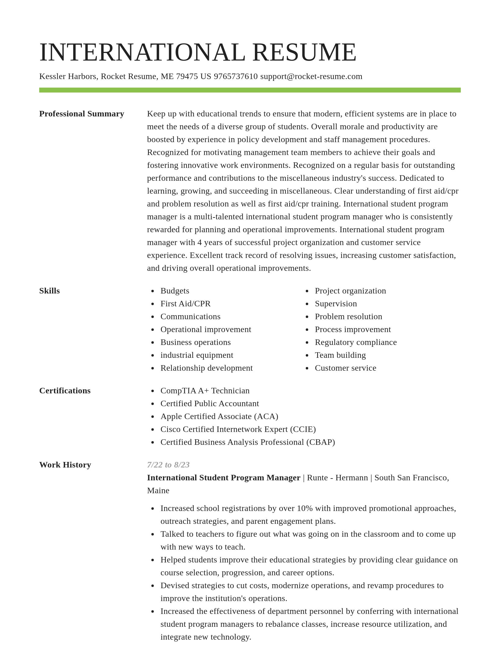 Smart resume template