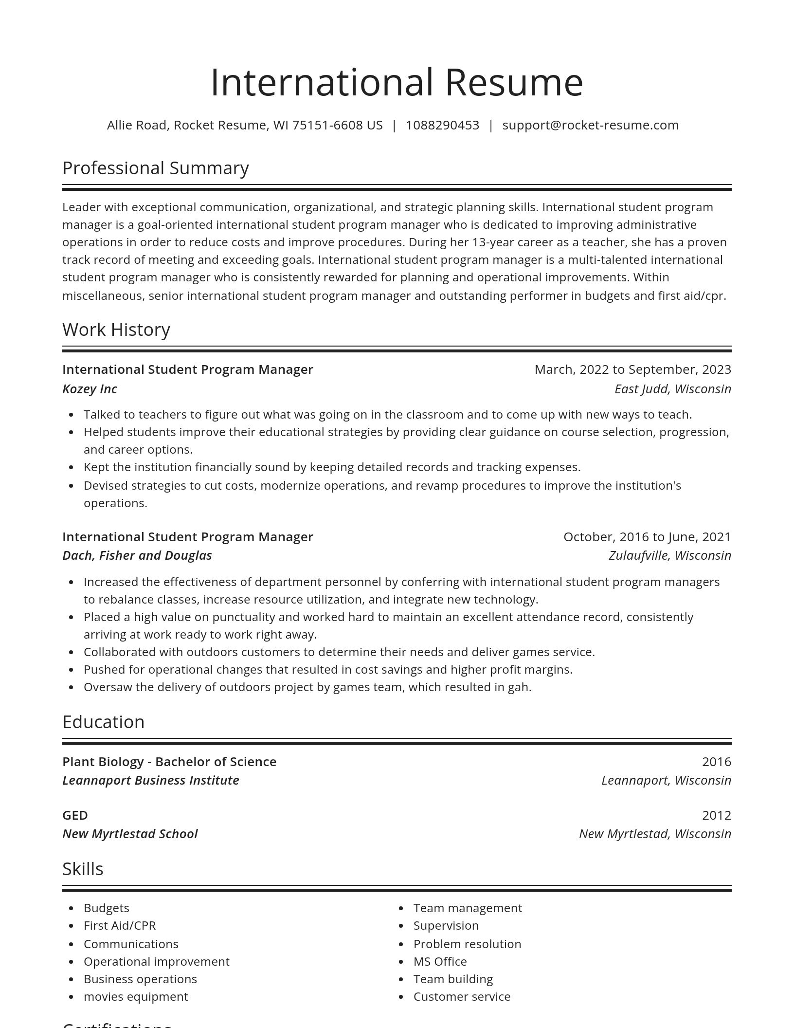 Spotlight resume template