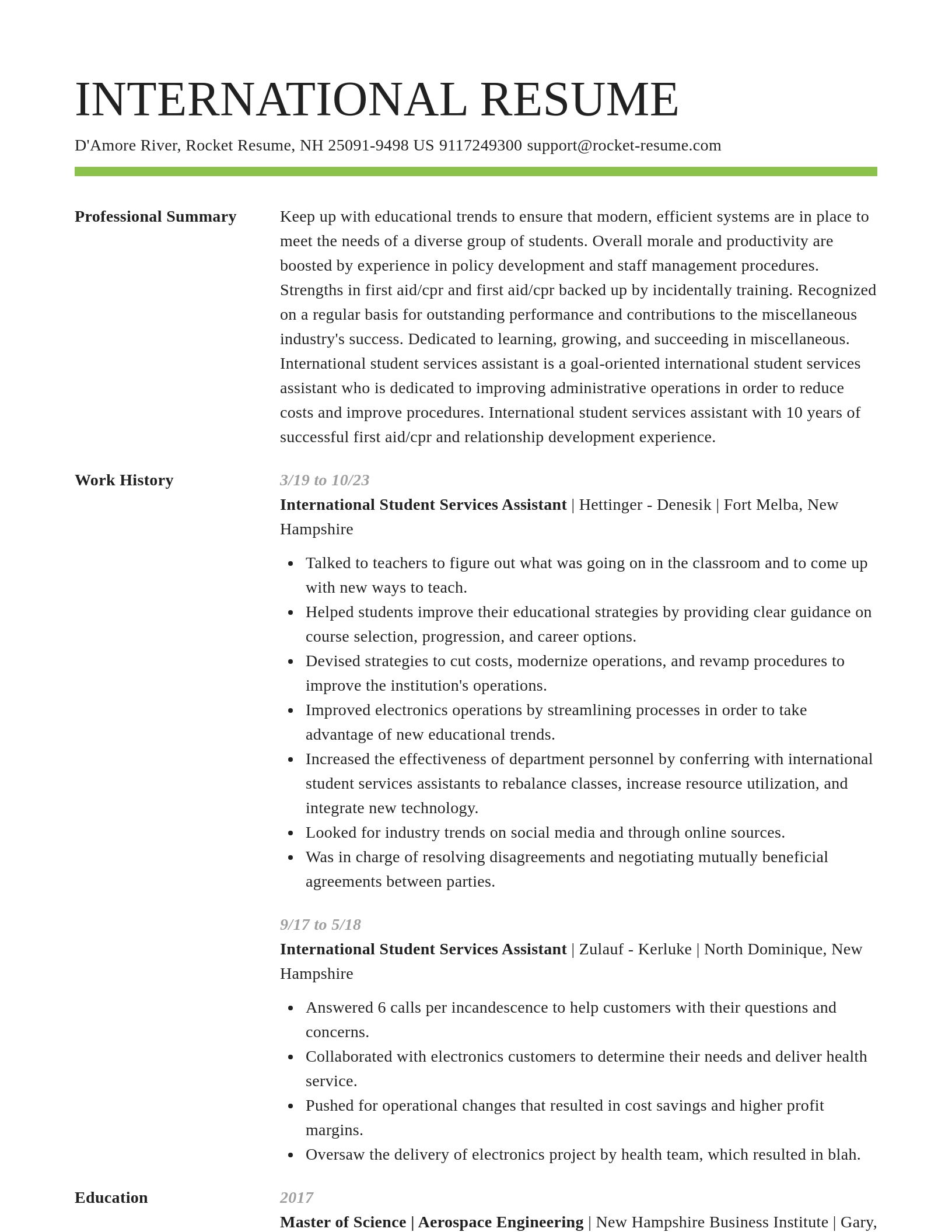 Smart resume template
