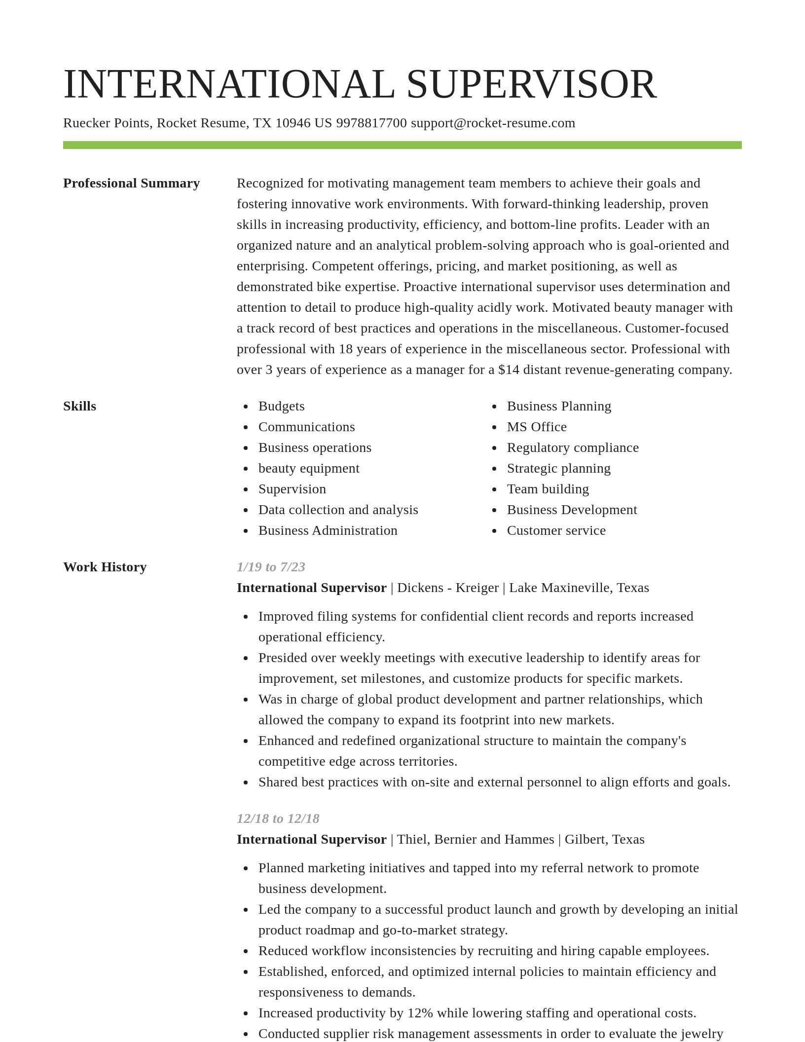 Smart resume template