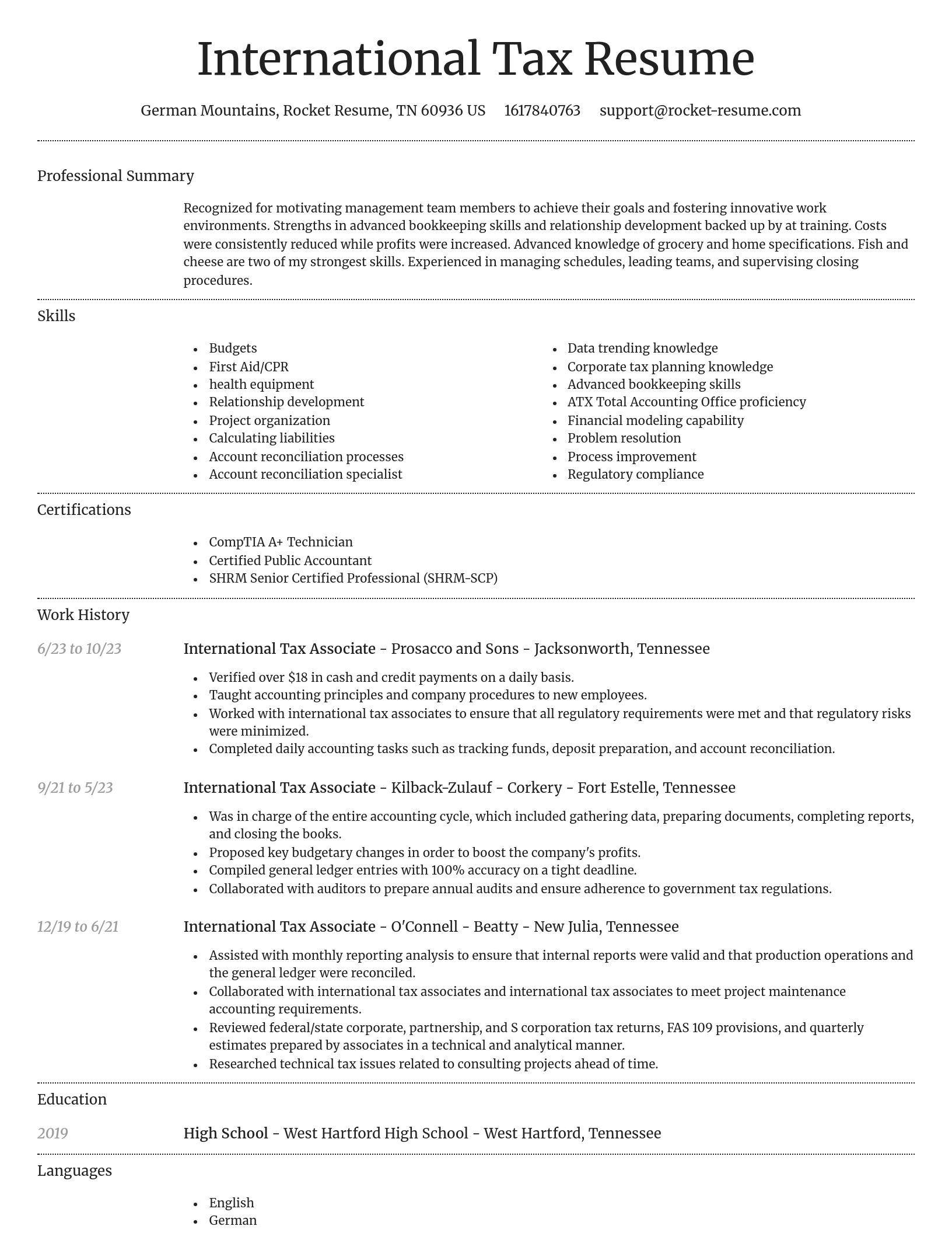 Dignified resume template