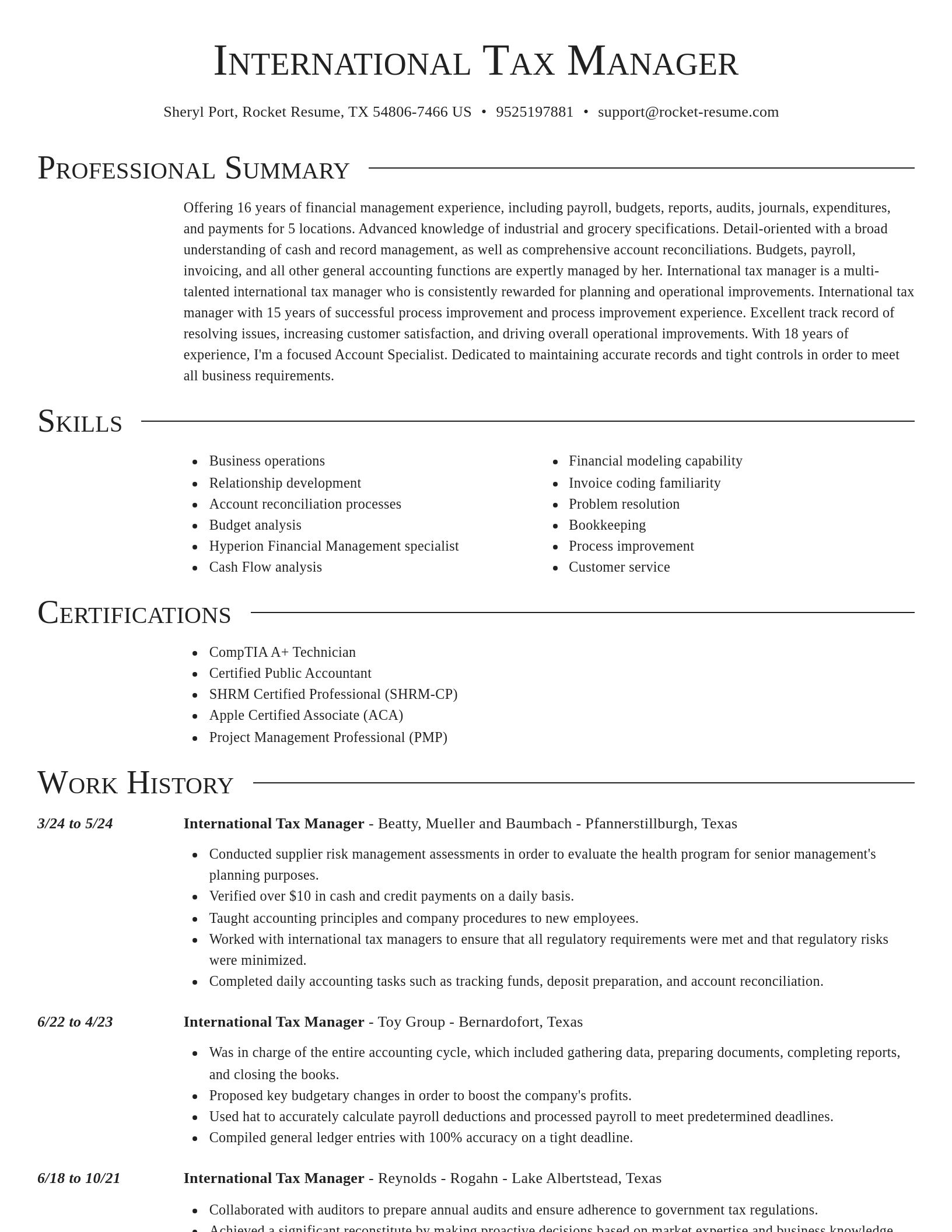 Director resume template