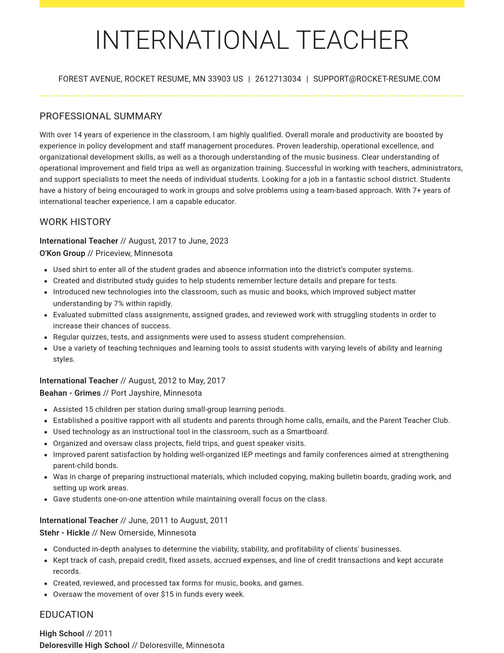 Grand resume template