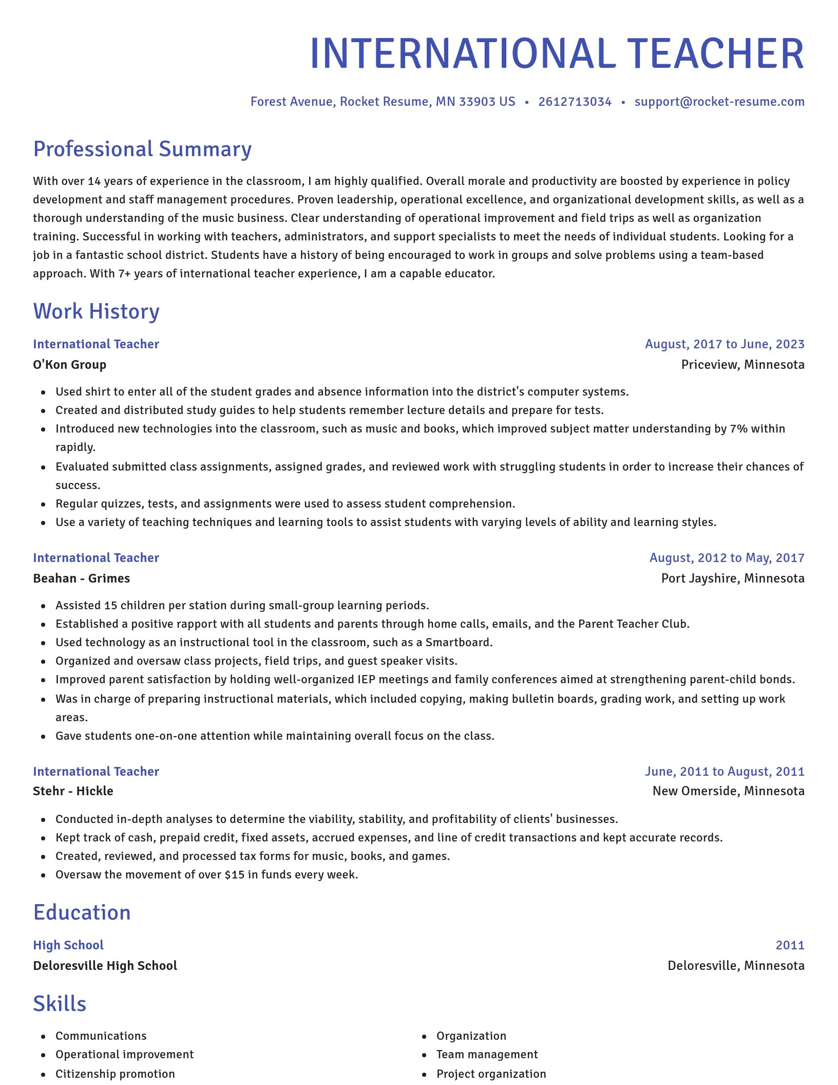 Novel resume template