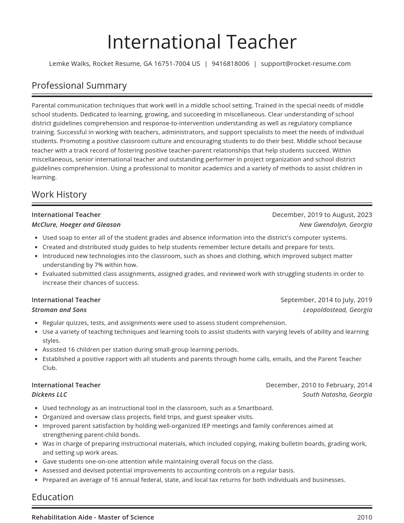 Spotlight resume template