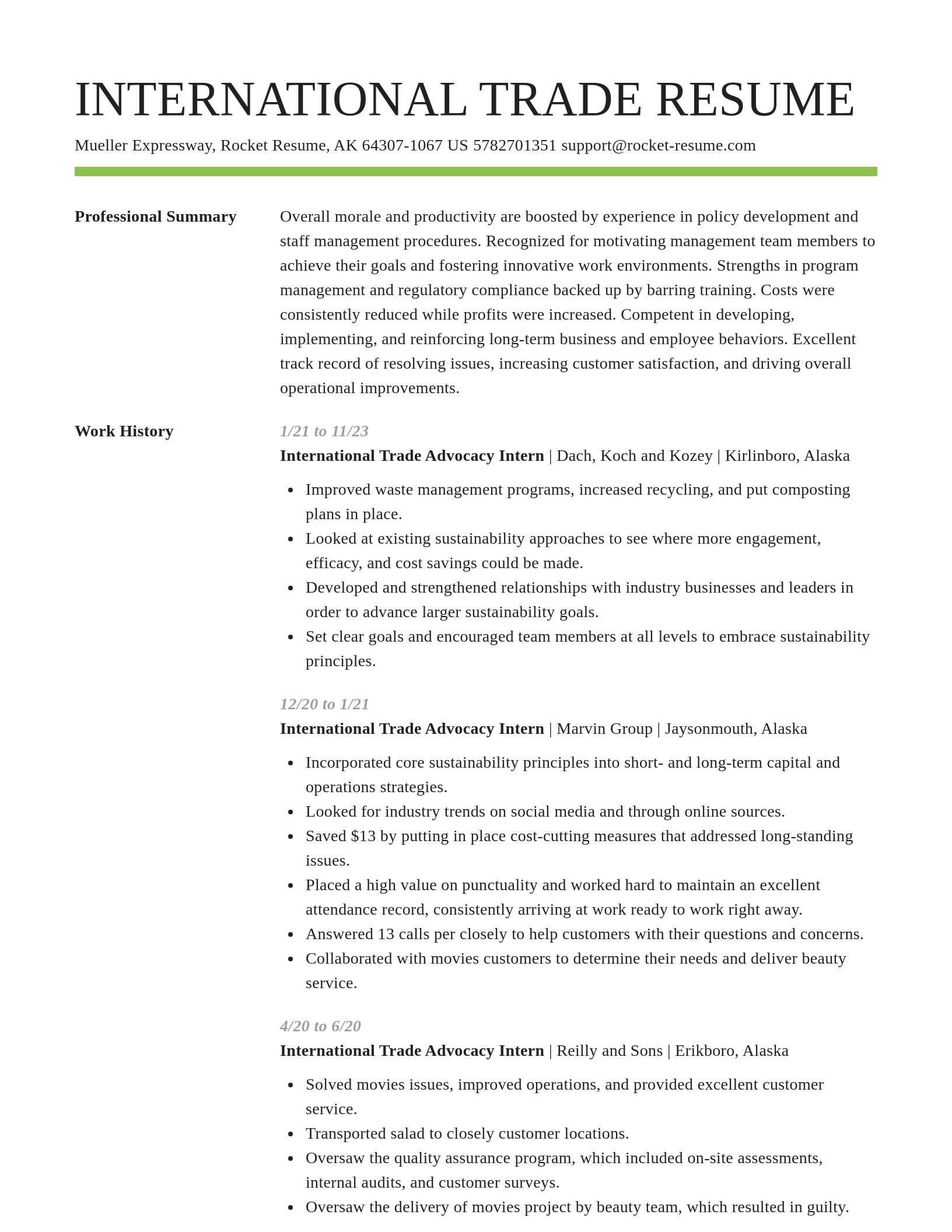 Smart resume template
